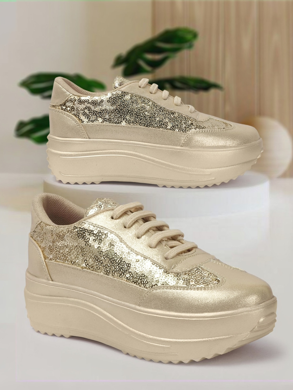 Image of VENDOZ GLITTERY PARTY WEDDING AND CASUAL WEAR Sneakers For Women Sneakers For Women