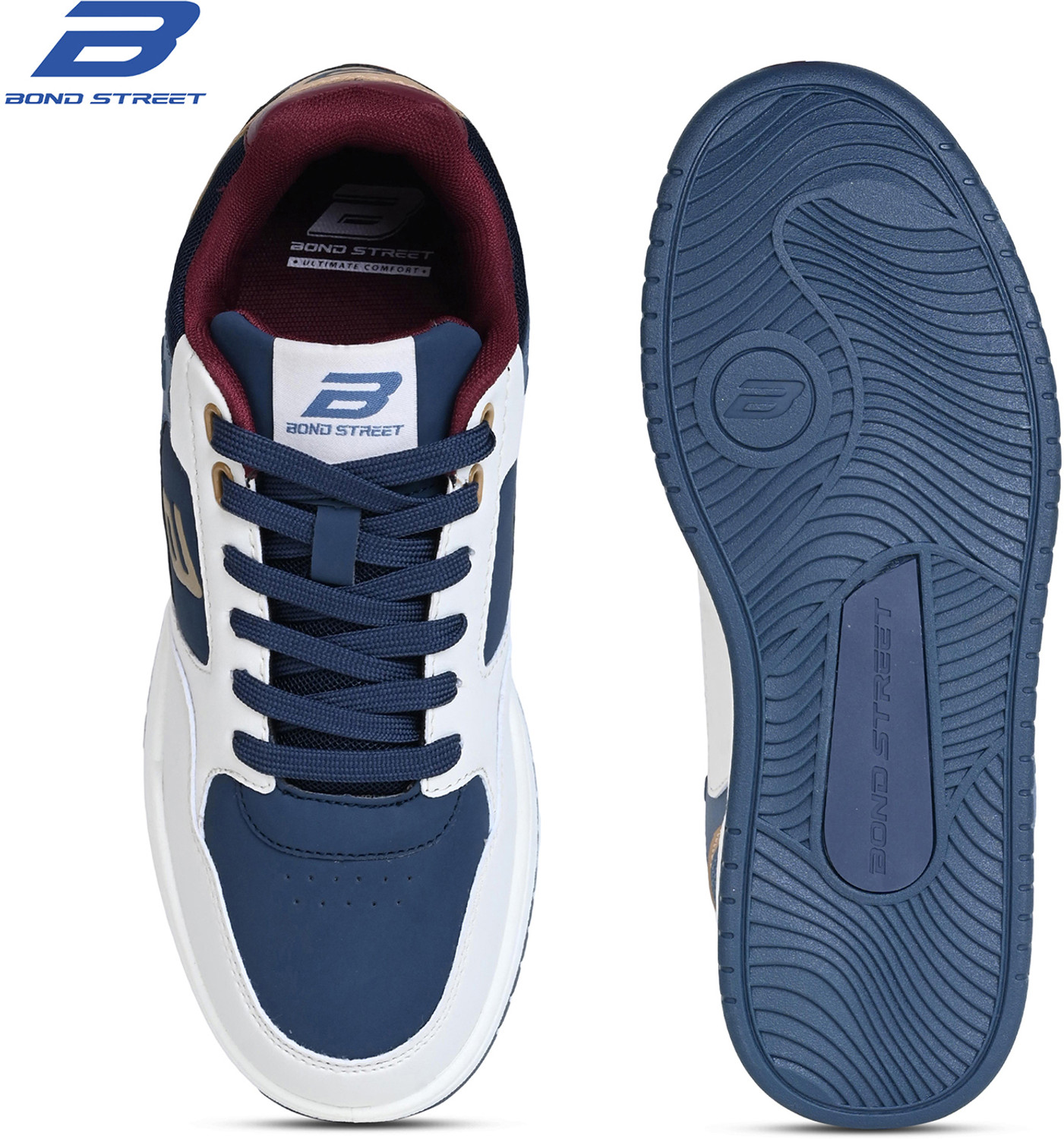 Image of Bond Street Men's Blue & Brown Casual Sneakers Sneakers For Men