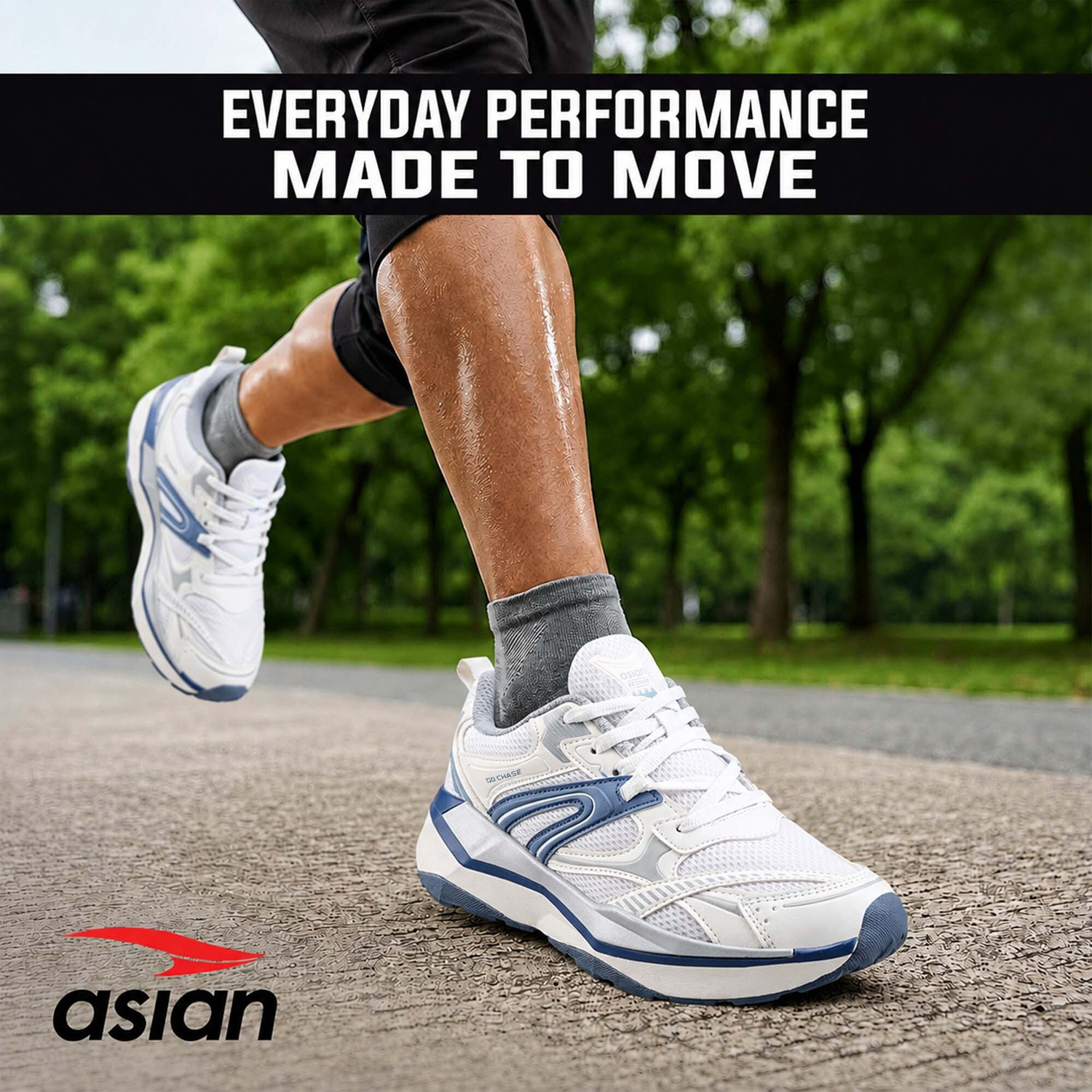 Image of asian Powerkick-62 Men's Running Shoes with Memory Foam & High Grip Sole Running Shoes For Men