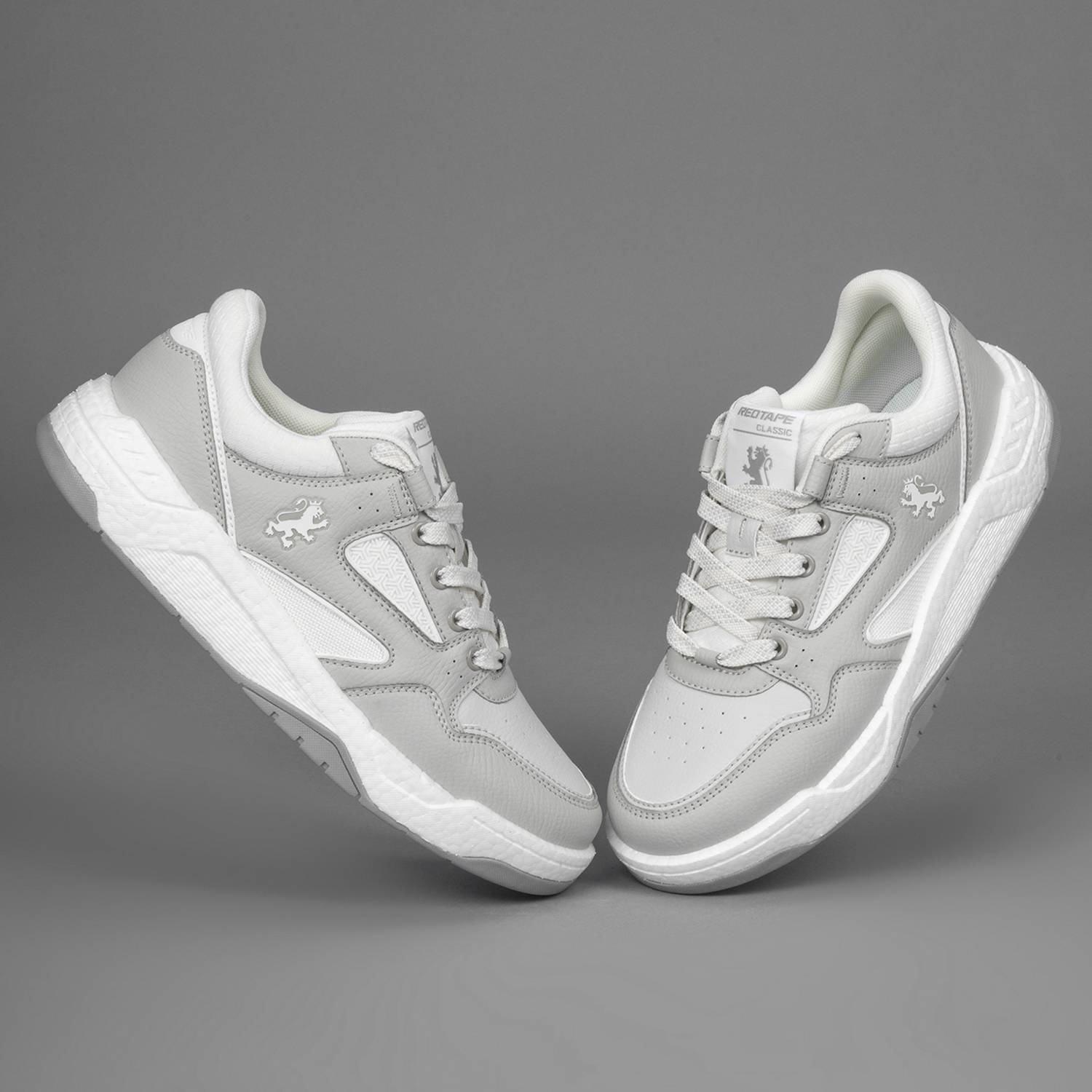 RED TAPE Men Grey & White Chunky Sneakers