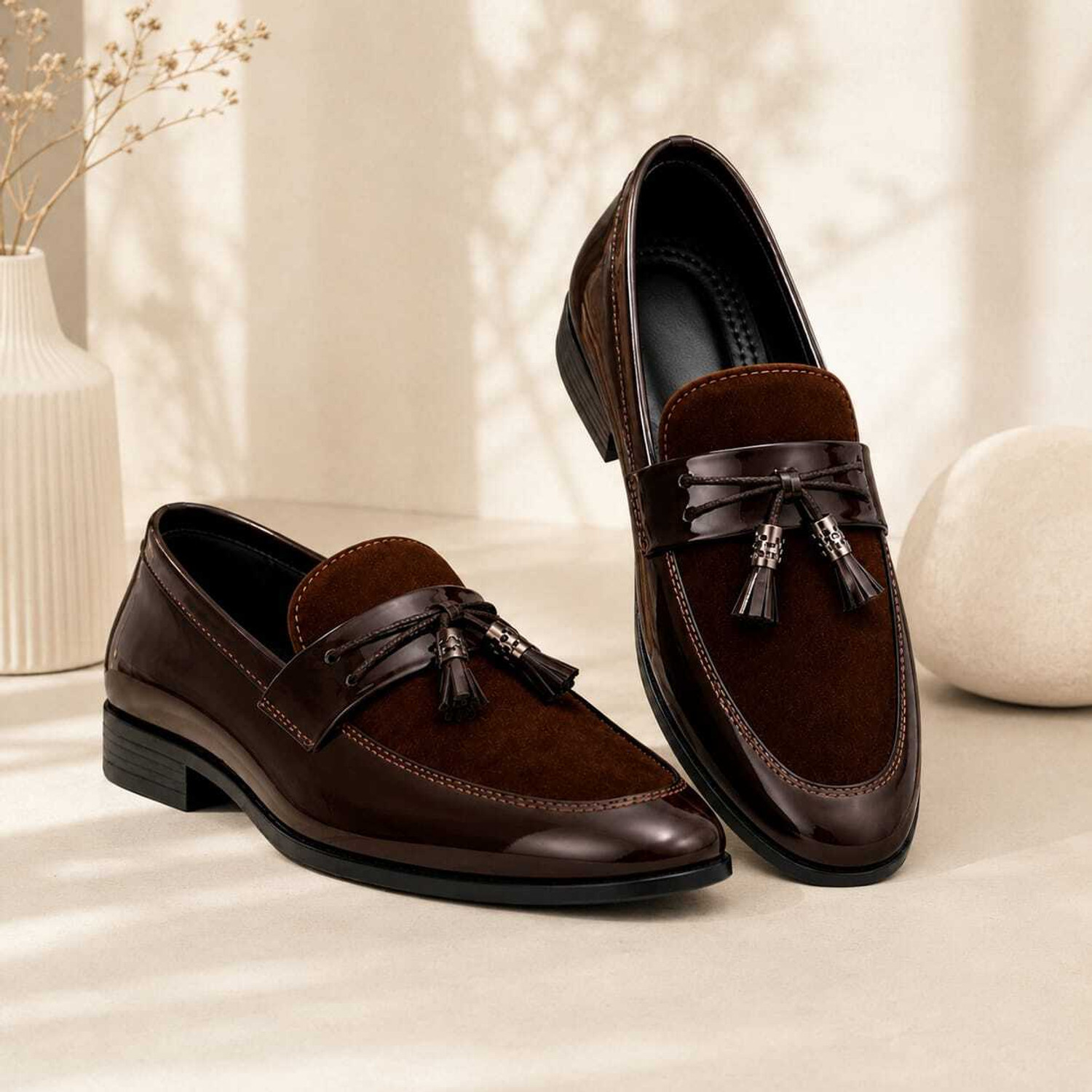 Image of mzoracollection Royal Gloss Tassel Loafers Casuals For Men