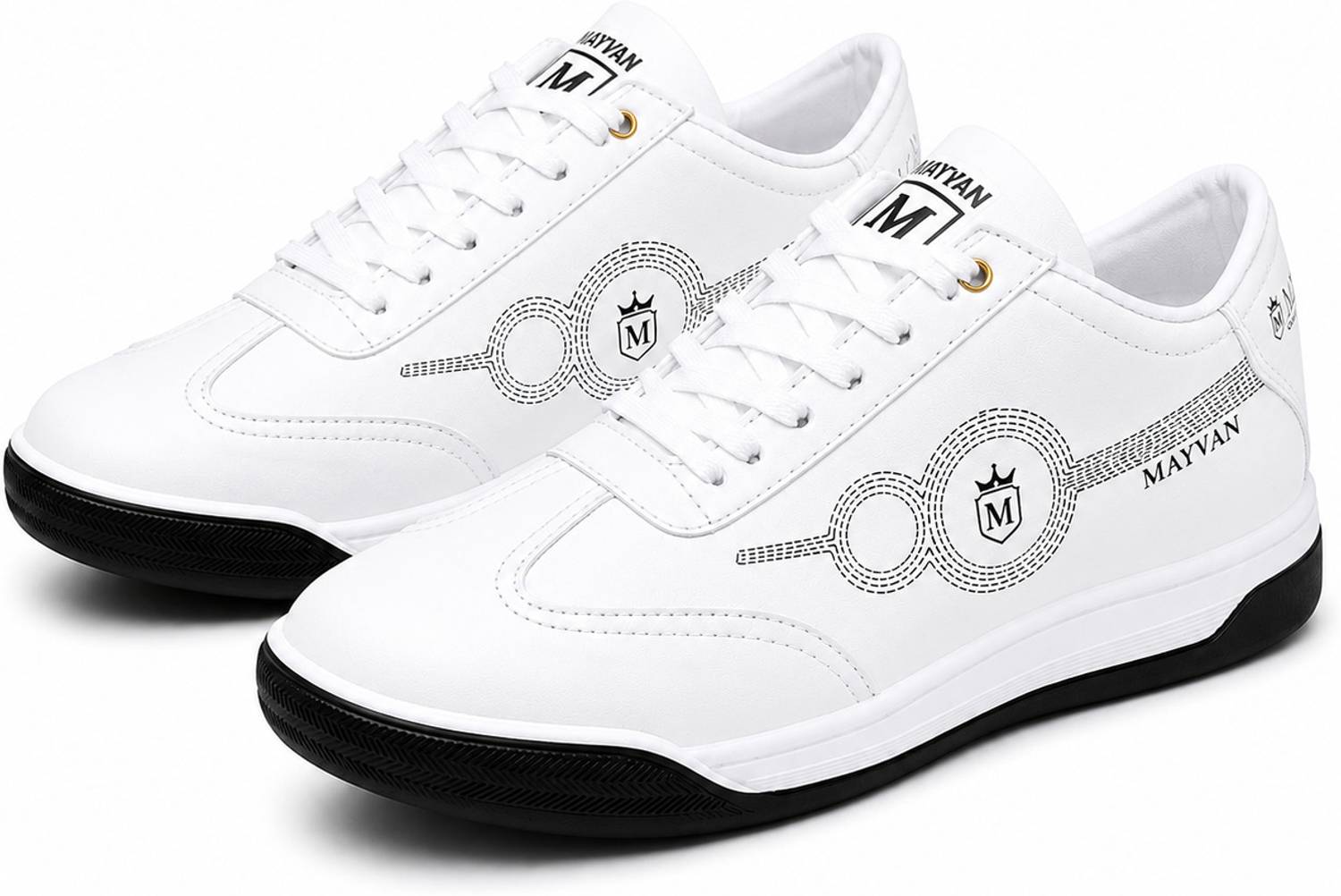 MAYVAN Crest Men's Black Casual Sneakers - Image 2