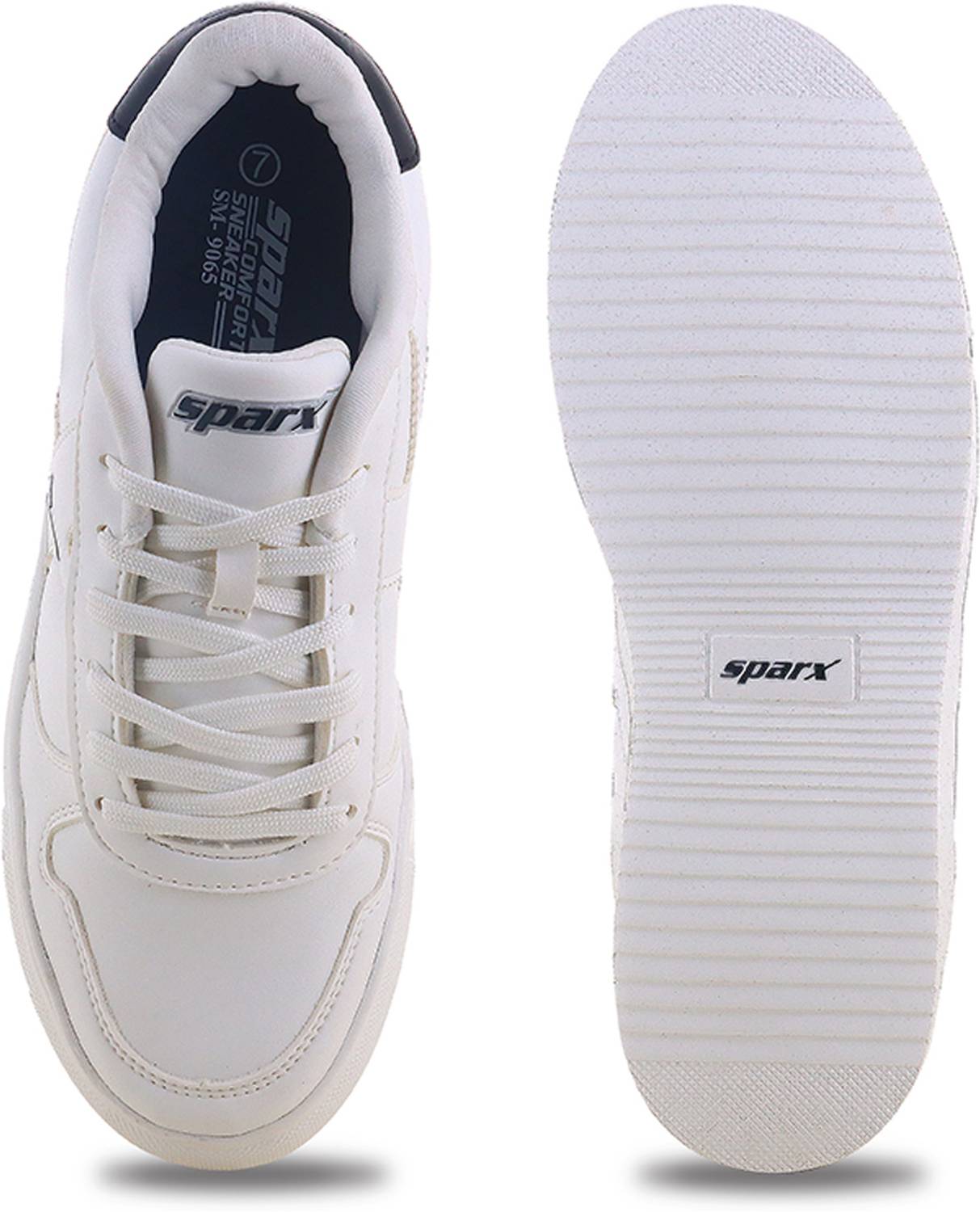 Sparx SM 9065 White Men's Sneakers - Image 2