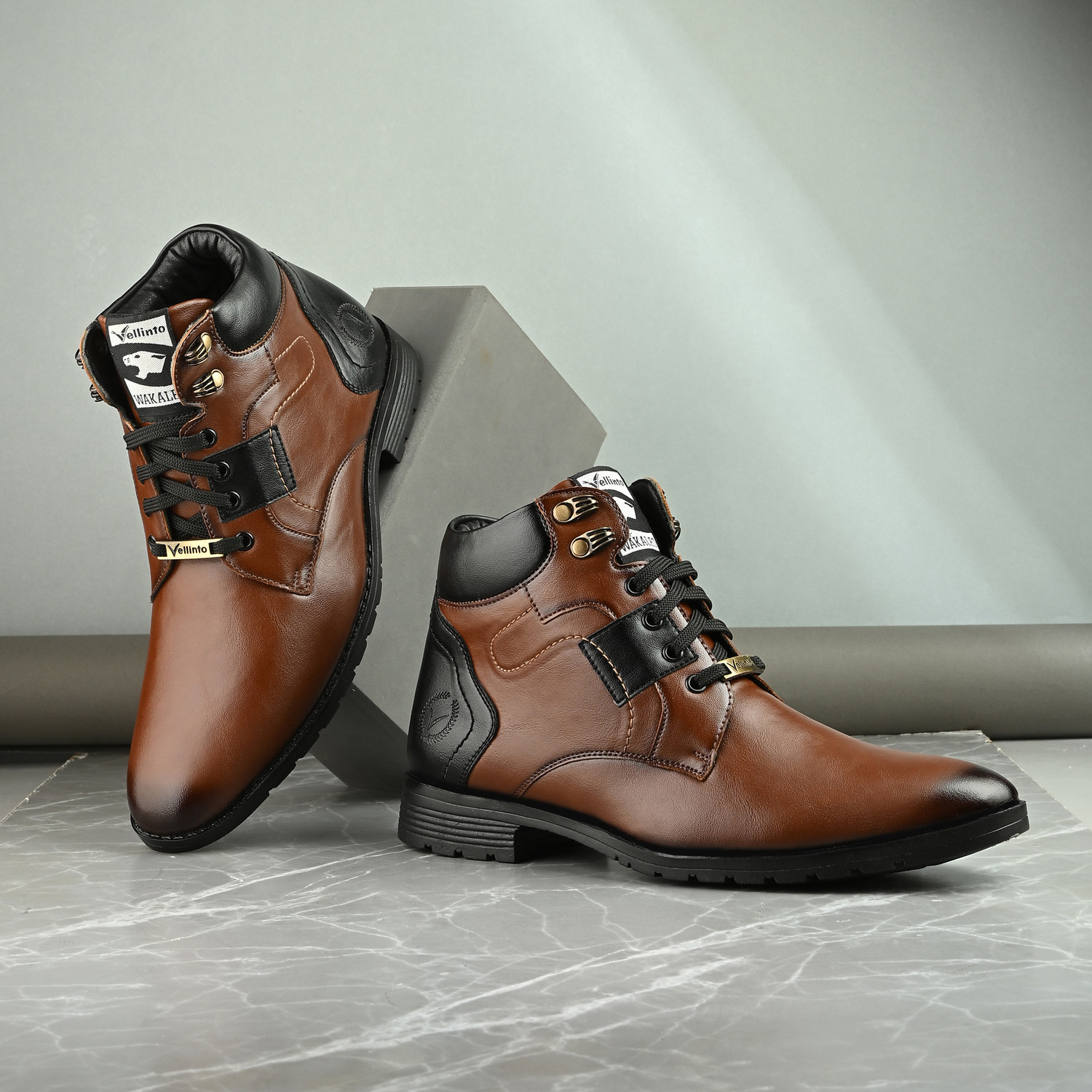 Image of Vellinto Vellinto LUCAS Men's Mid Ankle Stylish Casual & Party Wear Lace-Up Boots Boots For Men