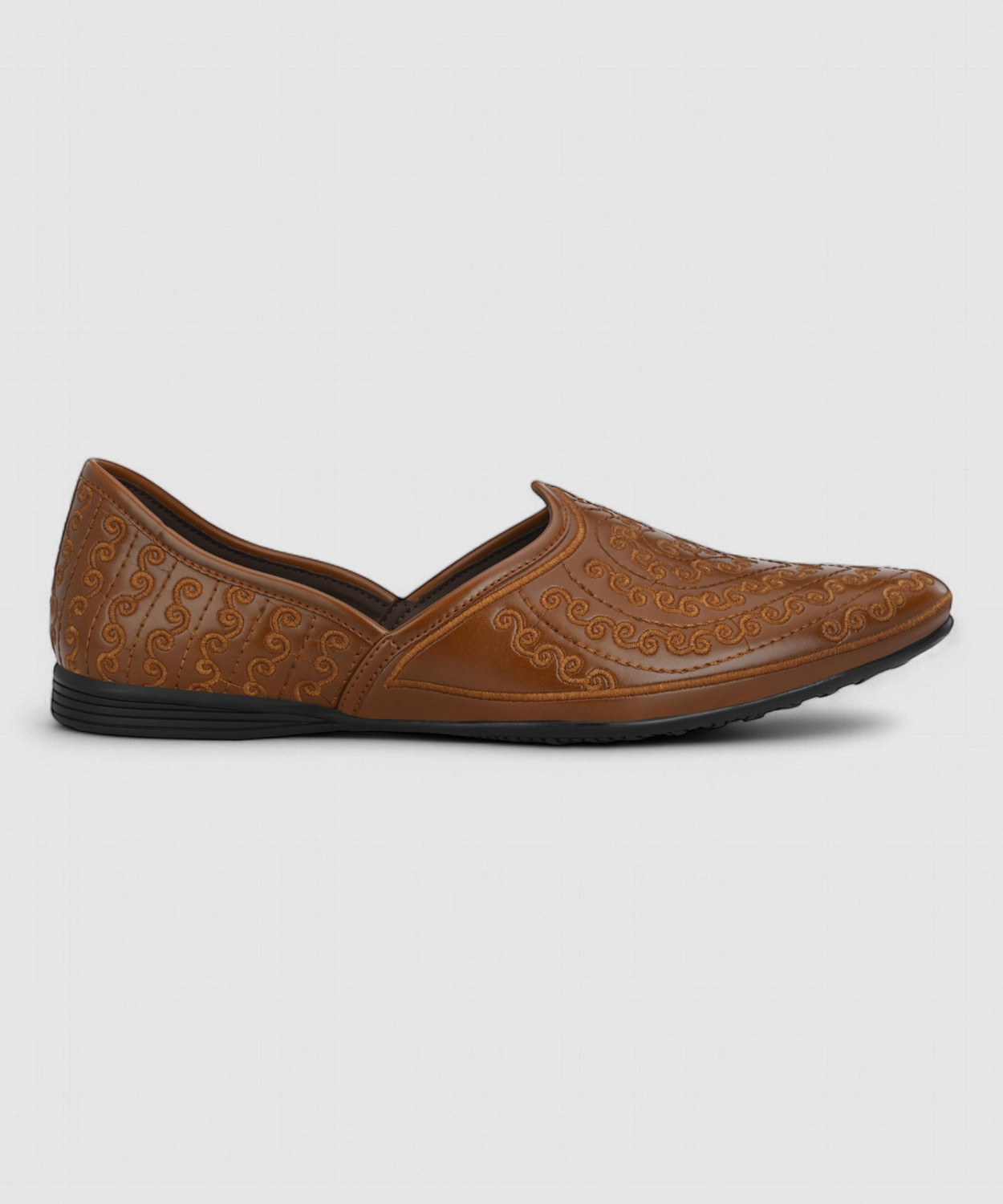 Image of House of Pataudi Round Toe Embroidered Comfortable Lightweight Slipon |Wedding,Party Occasion Mojaris For Men