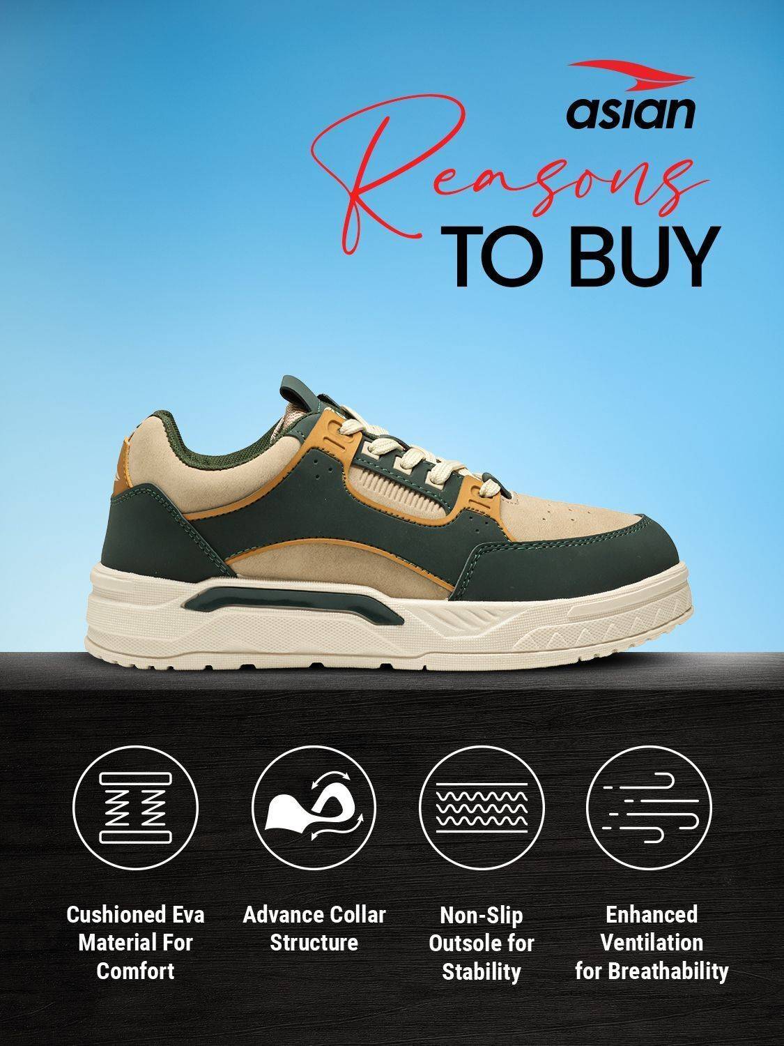 Men's Stylish Casual Colourblocked Sneakers - Image 3
