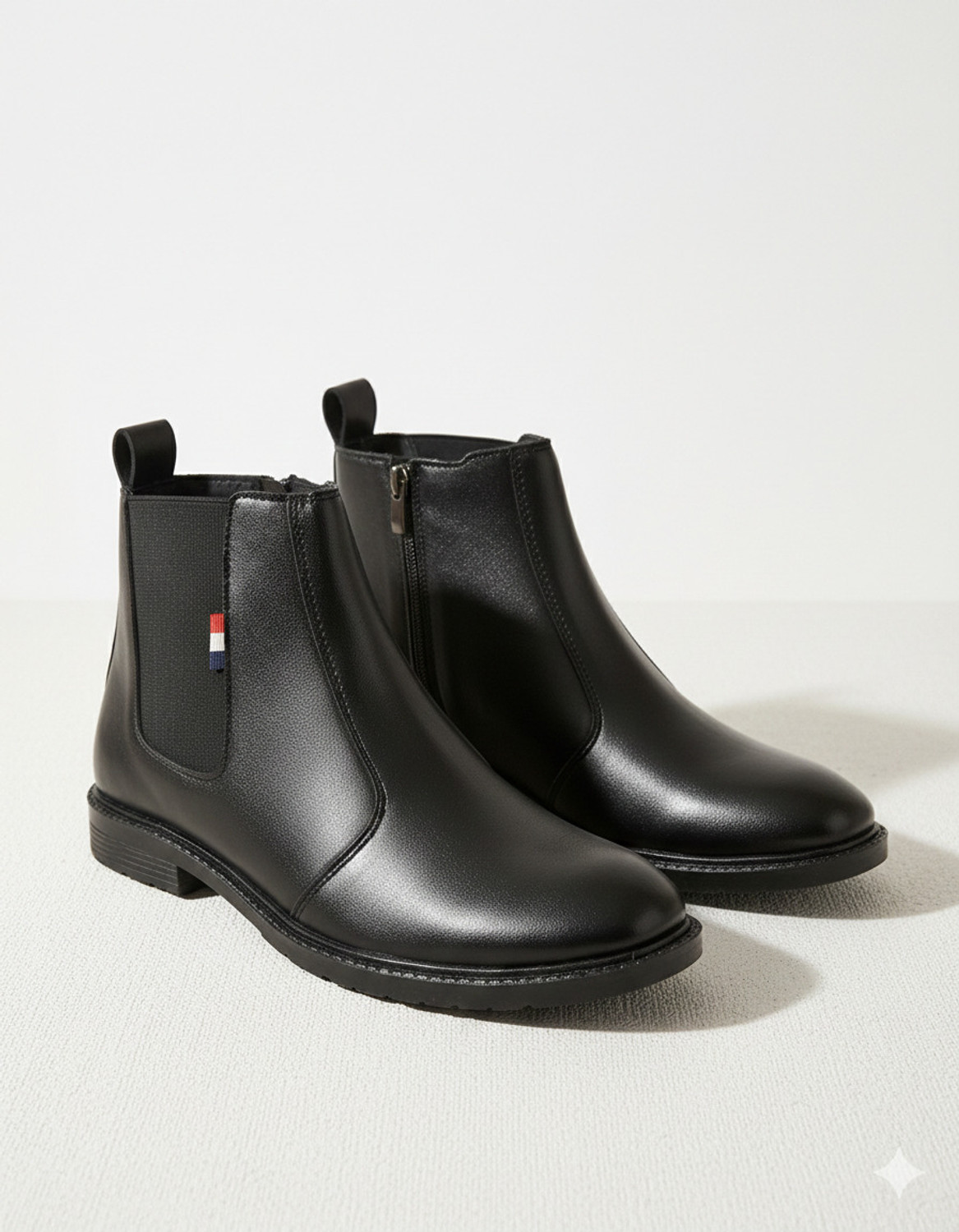 Image of EVICTA Men's Side Zipper Chelsea Boots | Round Toe Ankle Length Casual Slip-On Boots Boots For Men (Black, 10)