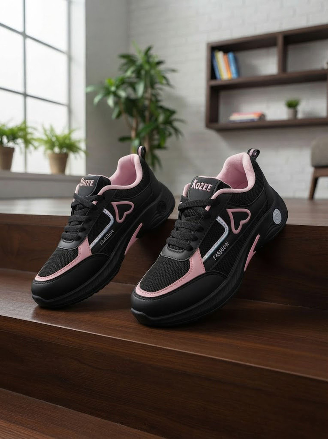 Image of Hsquare Fashion 101 Walking Shoes For Women (Black, 7)