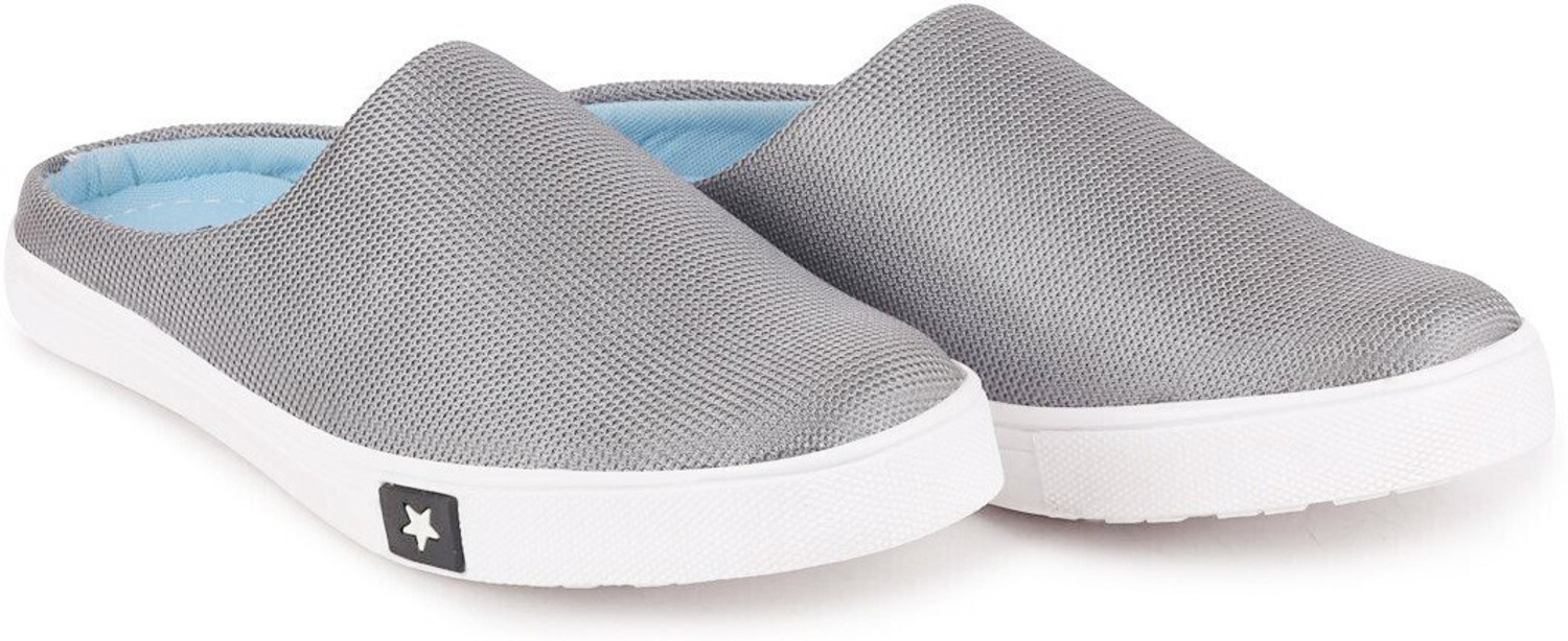 Image of FAUSTO Back Open Slip On Shoes for Daily Outfit|Evening|Outdoor|Casual|Fashion|Trending Loafers For Men (Grey, 43)