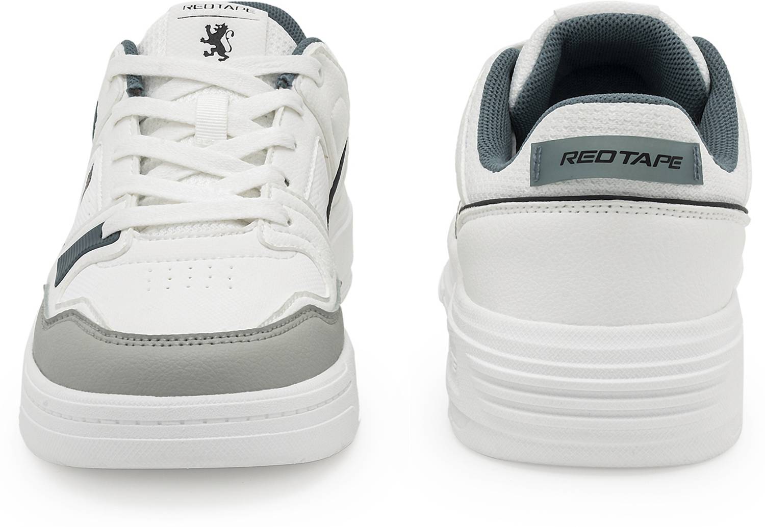 RED TAPE Low Cut Lifestyle Sneakers for Men in White Green - Image 4