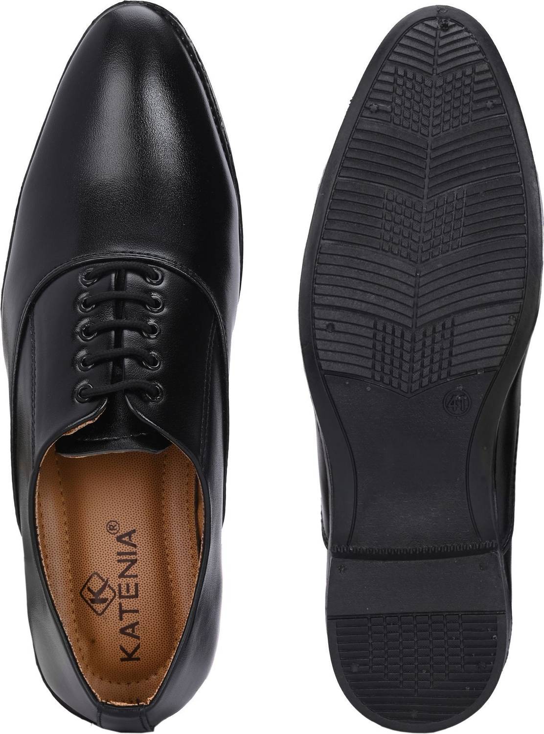 KATENIA Men's Black Formal Derby Shoes - Image 5