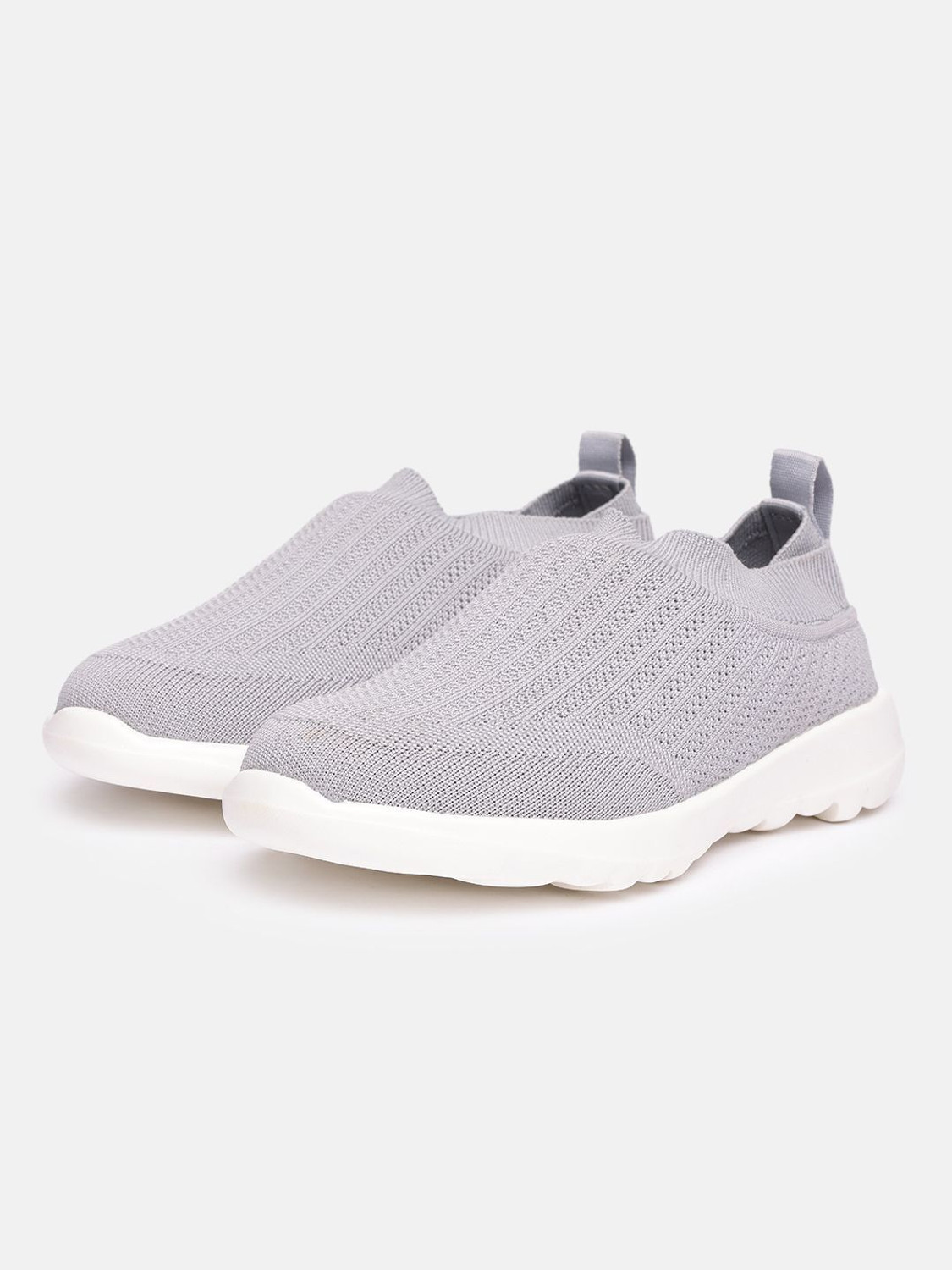 Image of HRX by Hrithik Roshan Slip On Sneakers For Women (Grey, 7)