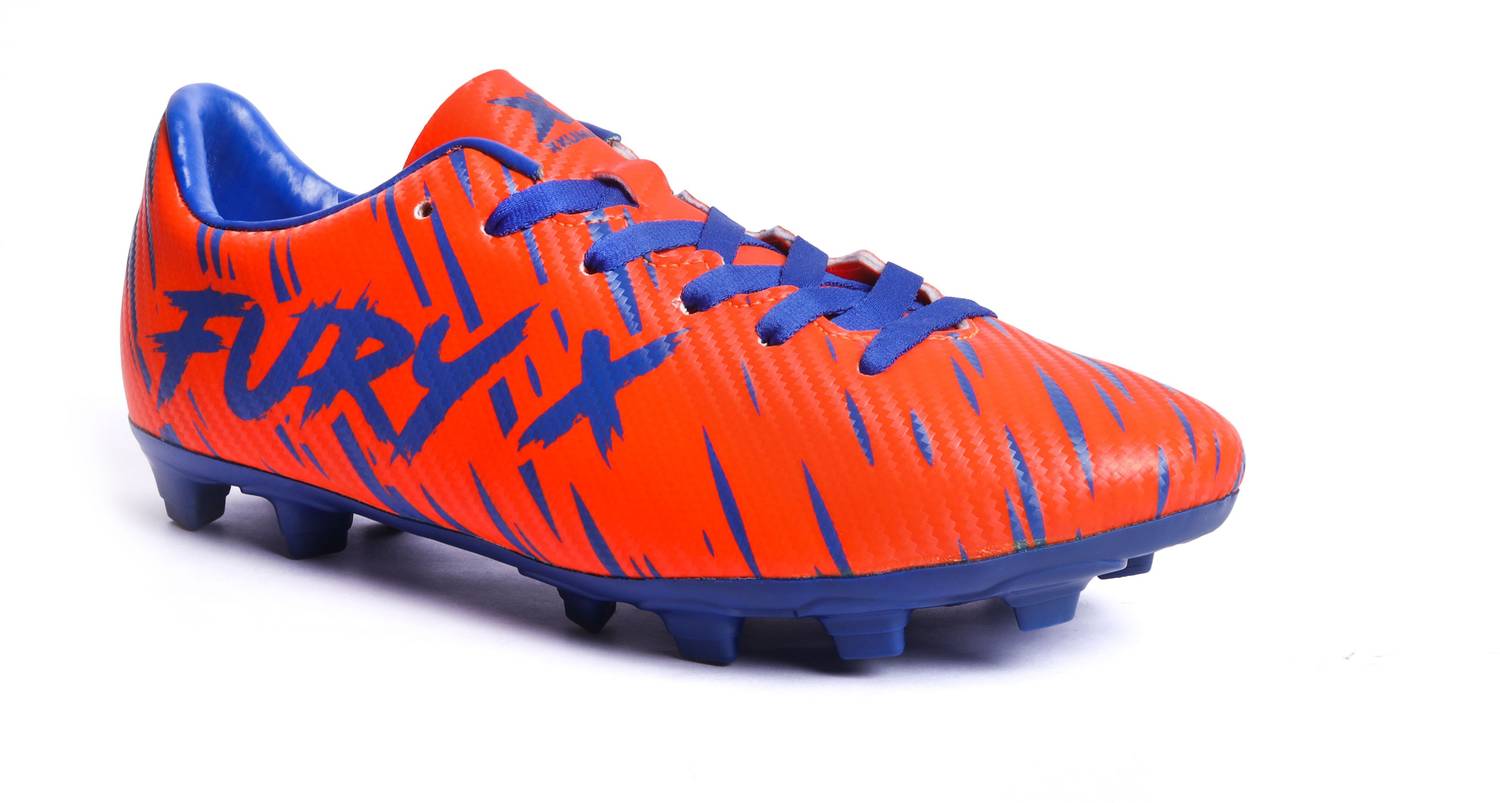 XXUMA Fury Orange Unisex Faux Leather Football Boots For Men - Buy