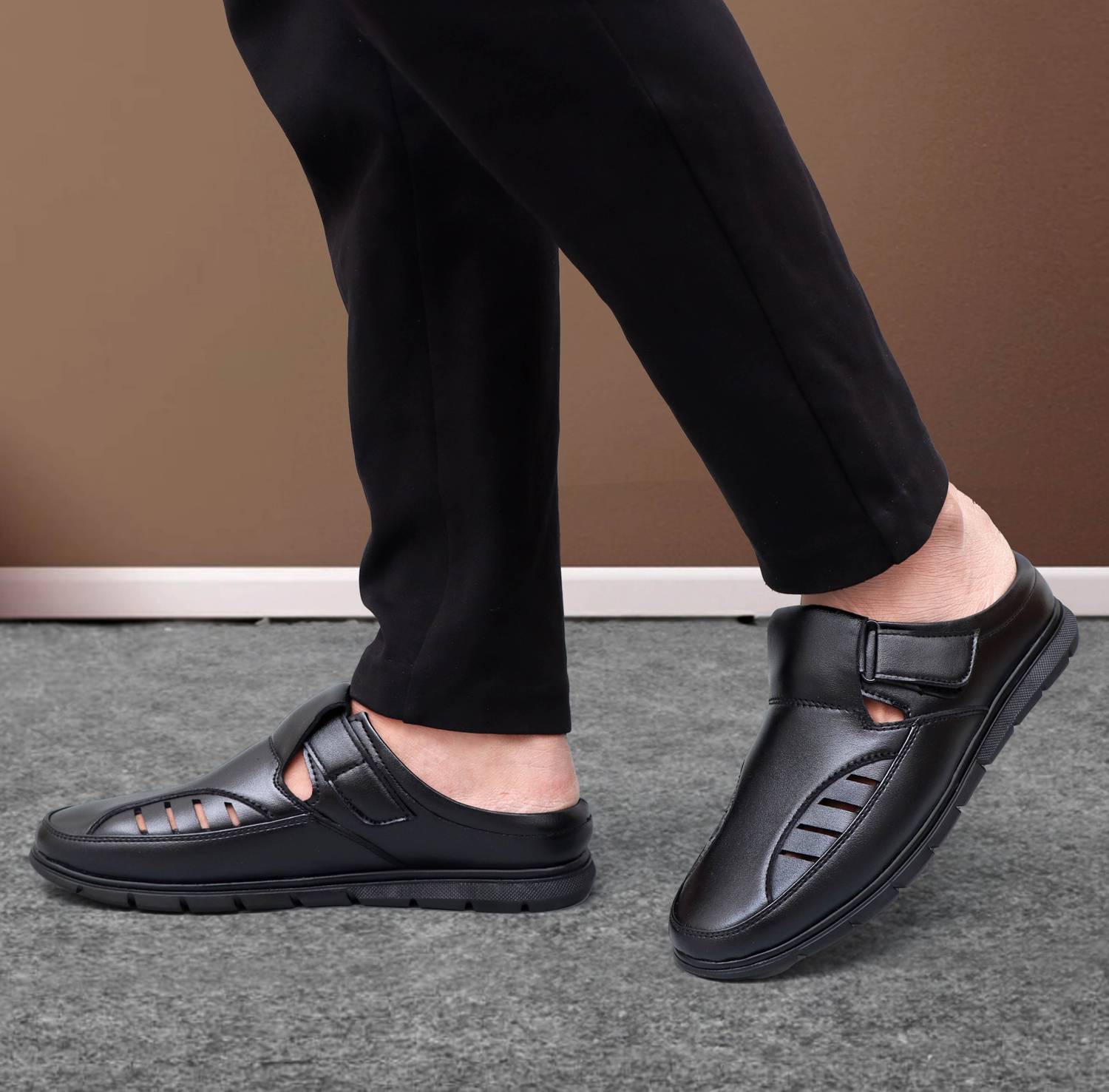 Brute Men’s Faux Leather Back Open Sandals Casual Stylish Sandal Outdoors For Men