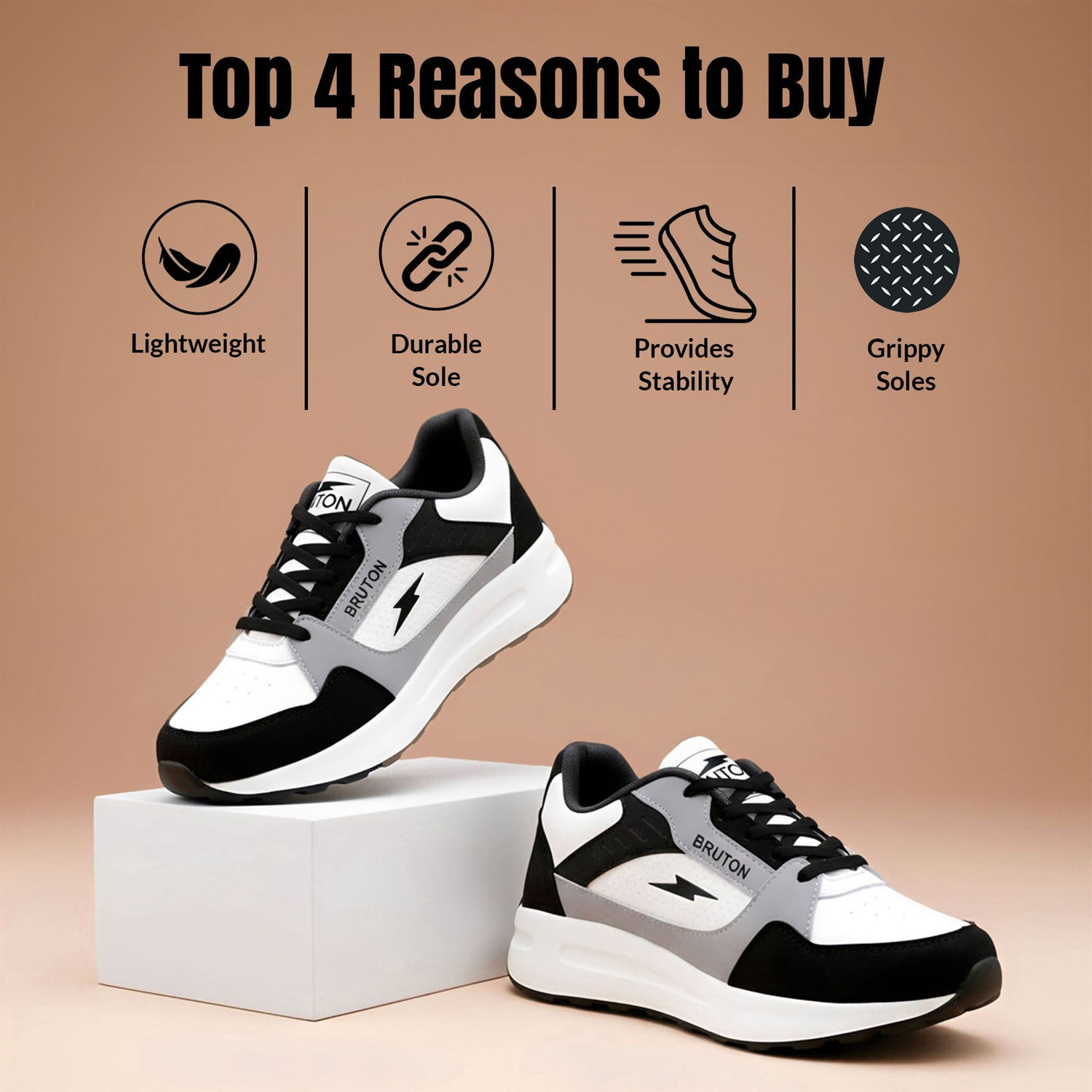 Image of BRUTON Nexa-619 Men's Lifestyle Sneakers for Elevated Everyday Style Sneakers For Men