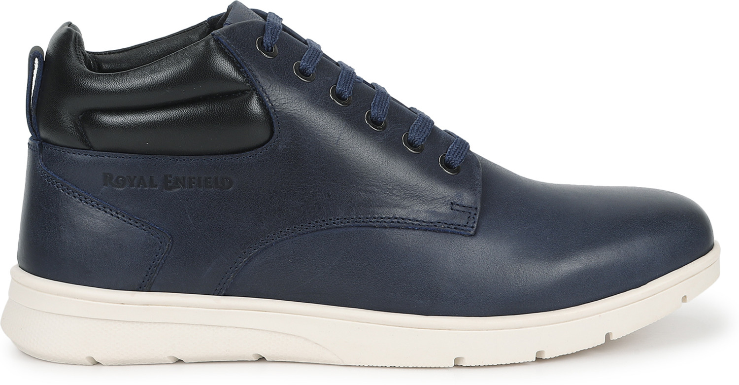 Image of ROYAL ENFIELD CLASIC LEATHER MIDANKLE DARK BLUE Casuals For Men