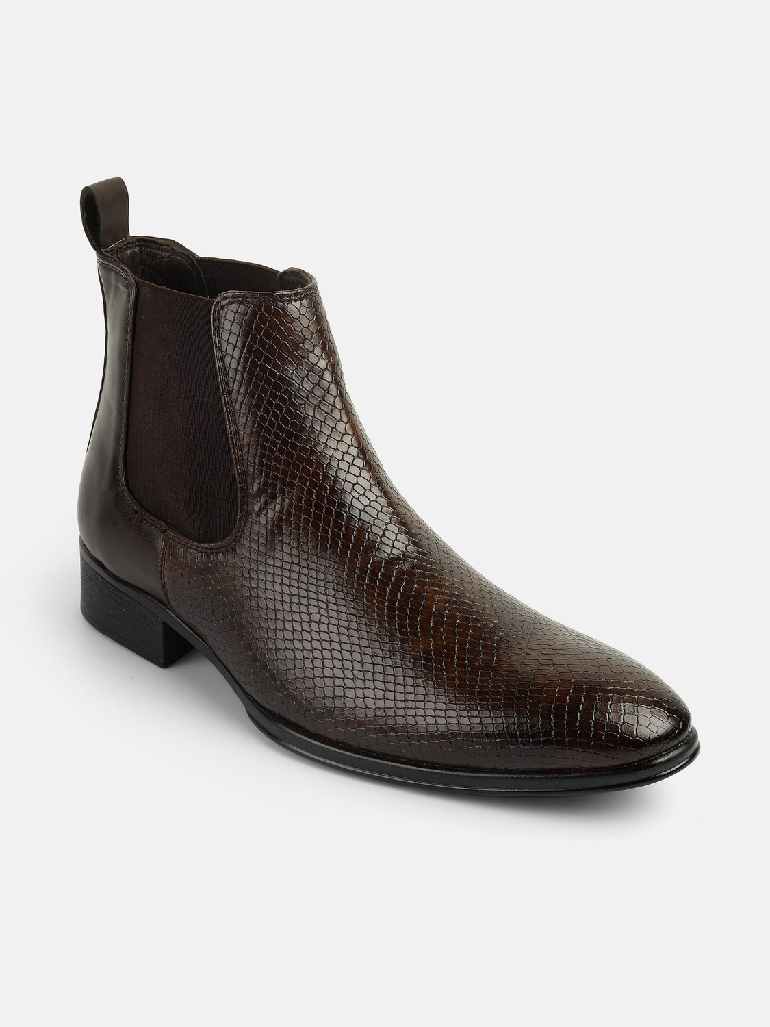 Image of MOCHI Men's Brown Slip On closure Boots with Flat sole Casuals For Men