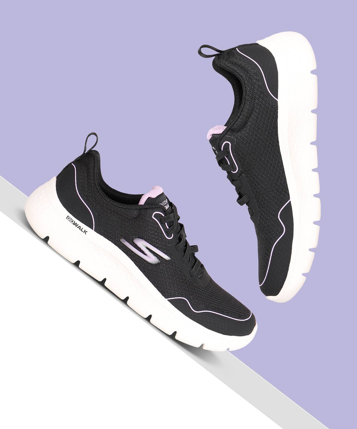 Skechers Go Walk Flex Black Walking Shoes For Women - Image 1