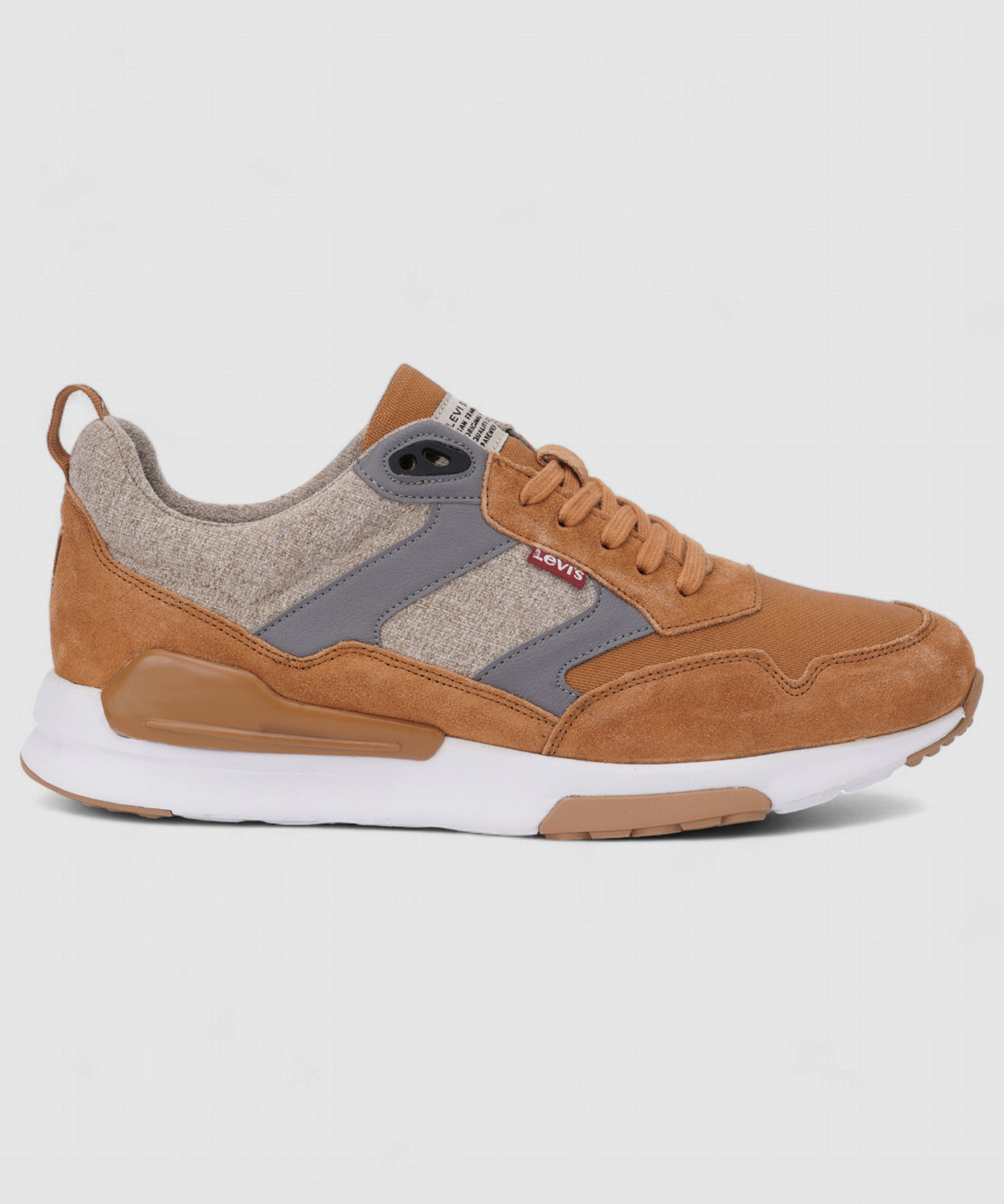 Image of LEVI'S Men's Brown Color Block Sneakers Sneakers For Men