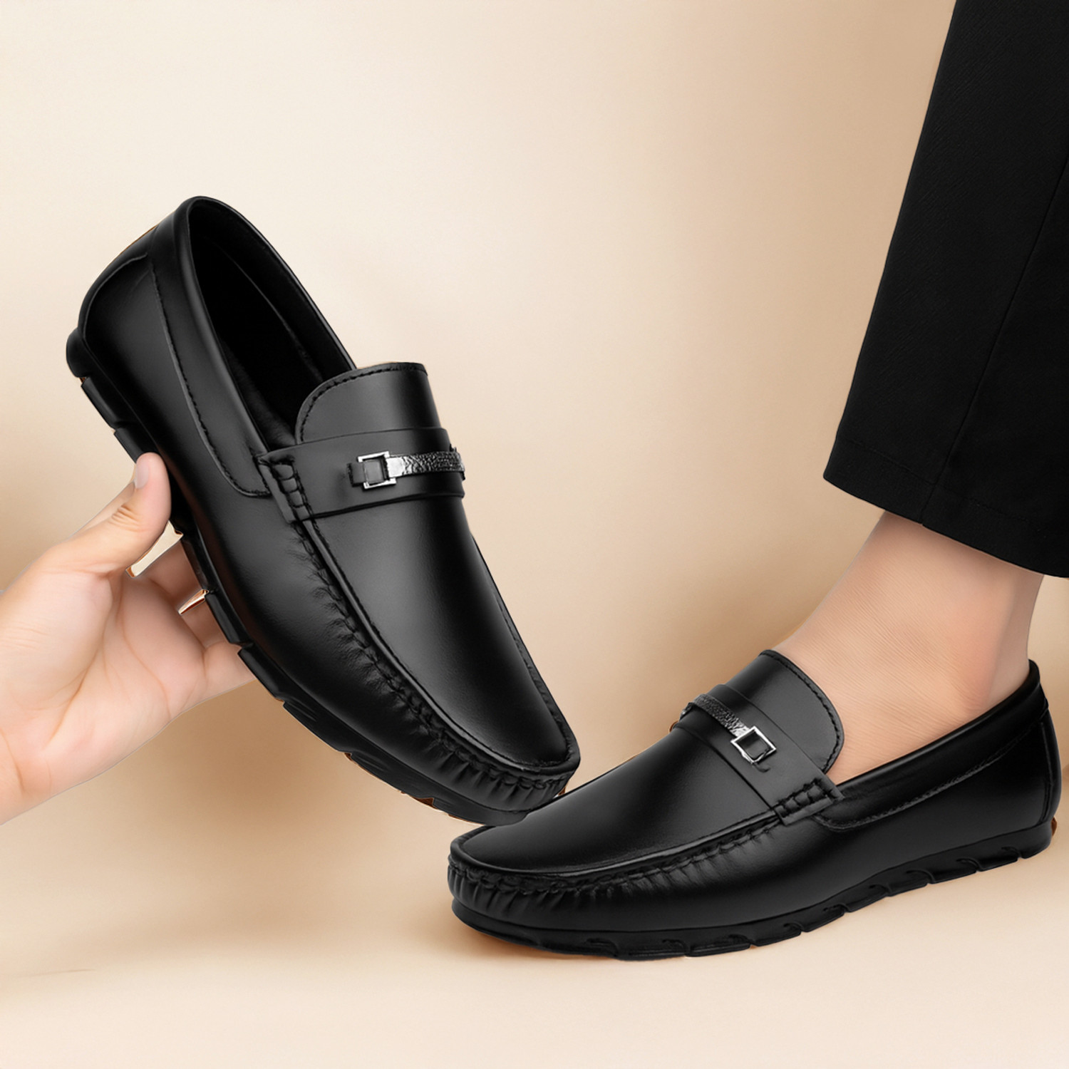 Image of viruformal LF K-702 Black Comfortable Loafers For Men