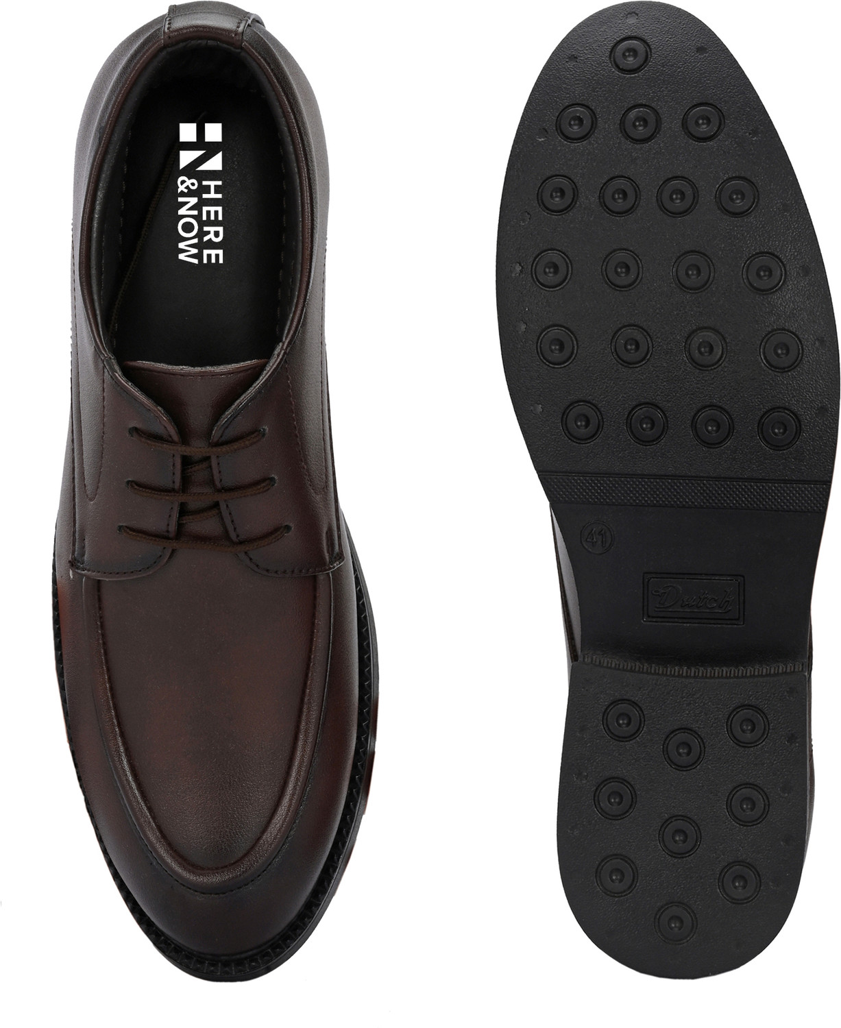 Image of HERE&NOW Formal Solid Derby Derby For Men