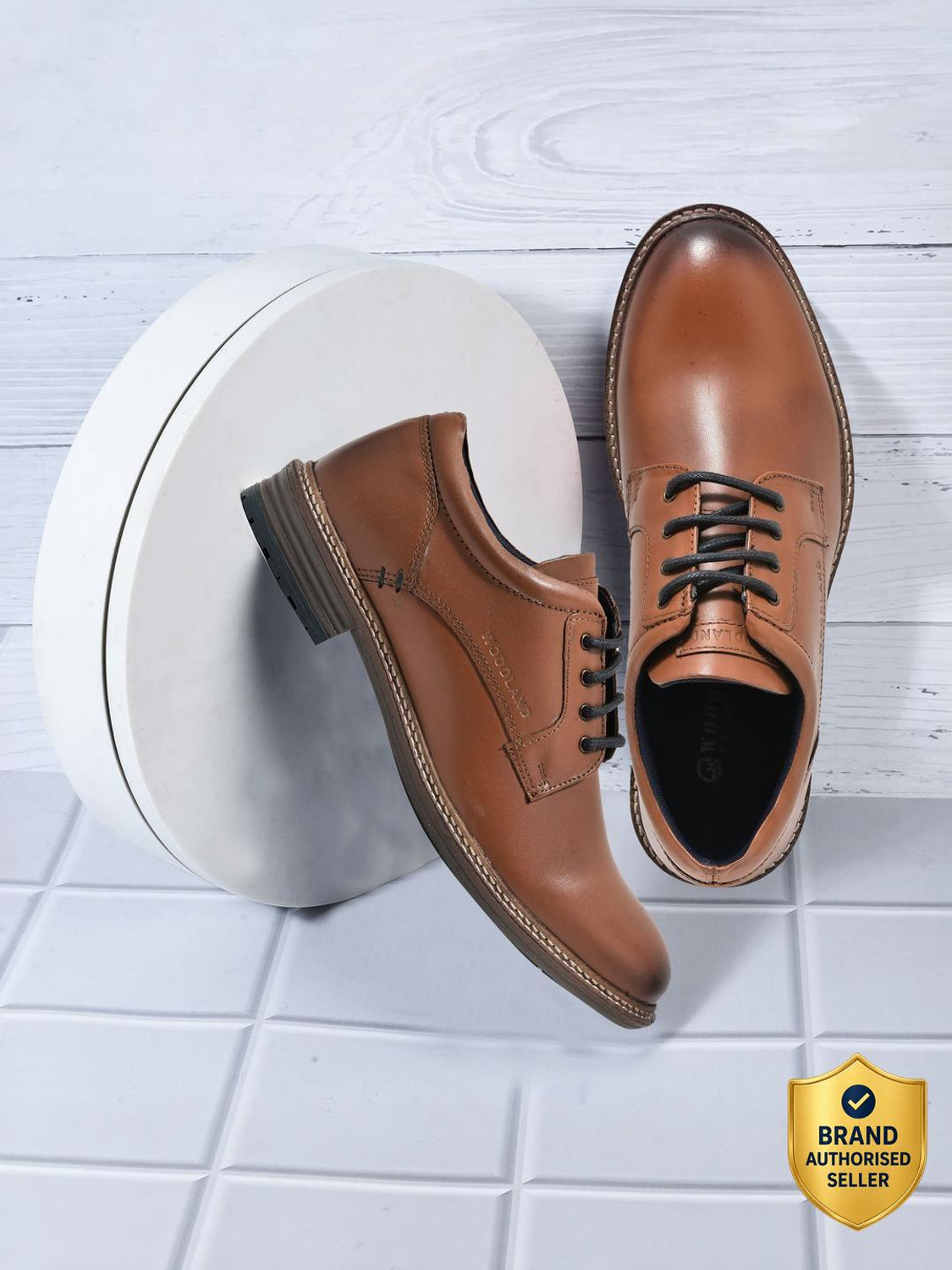 Image of WOODLAND Formal Office Wear Leather Premium Comfortable Lace Up For Men