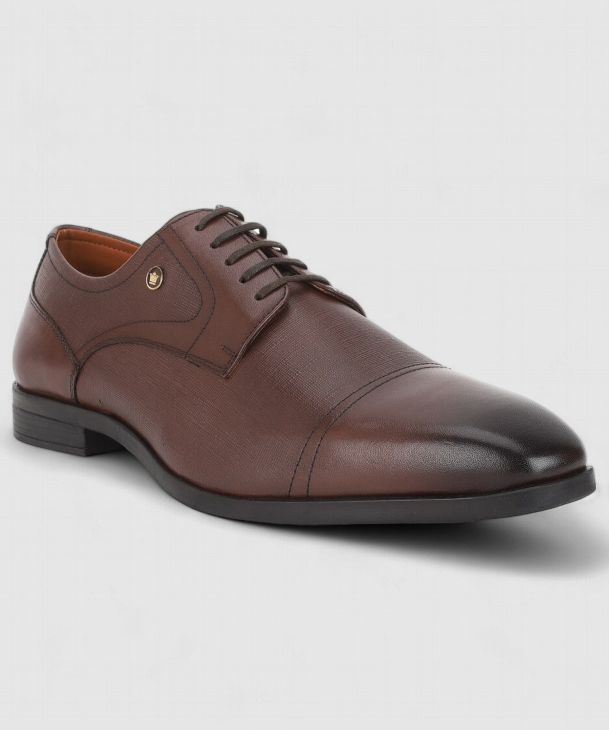 Image of LOUIS PHILIPPE Premium Leather Breathable Anti-Slip with Heel Formal Derby For Men