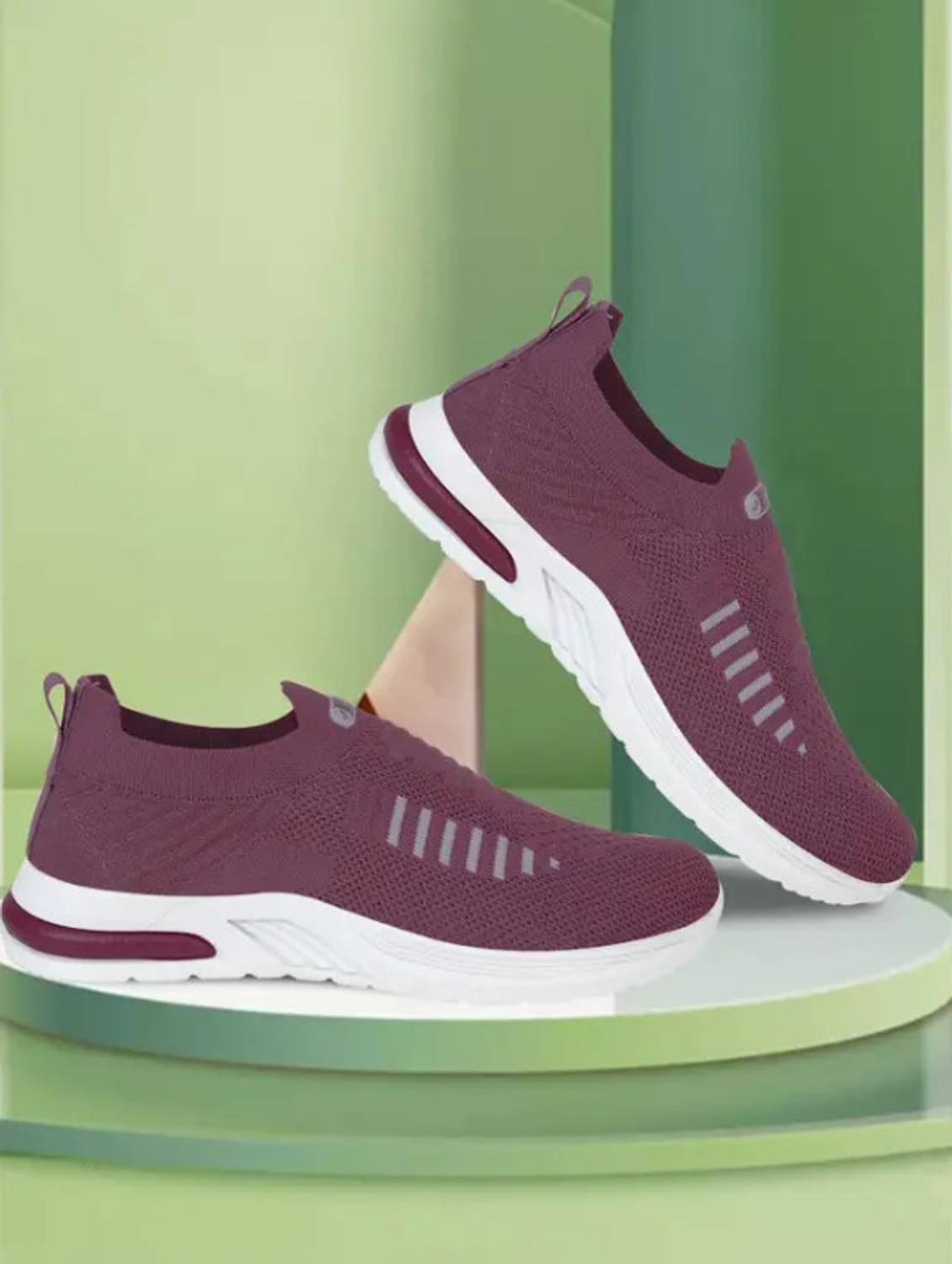 Footox Trendy Casuals Running Shoes For Women (Pink , 7)