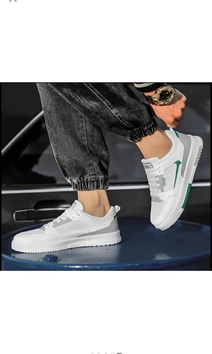 BLUVYN Men's Grey White Casual Sneakers - Image 5