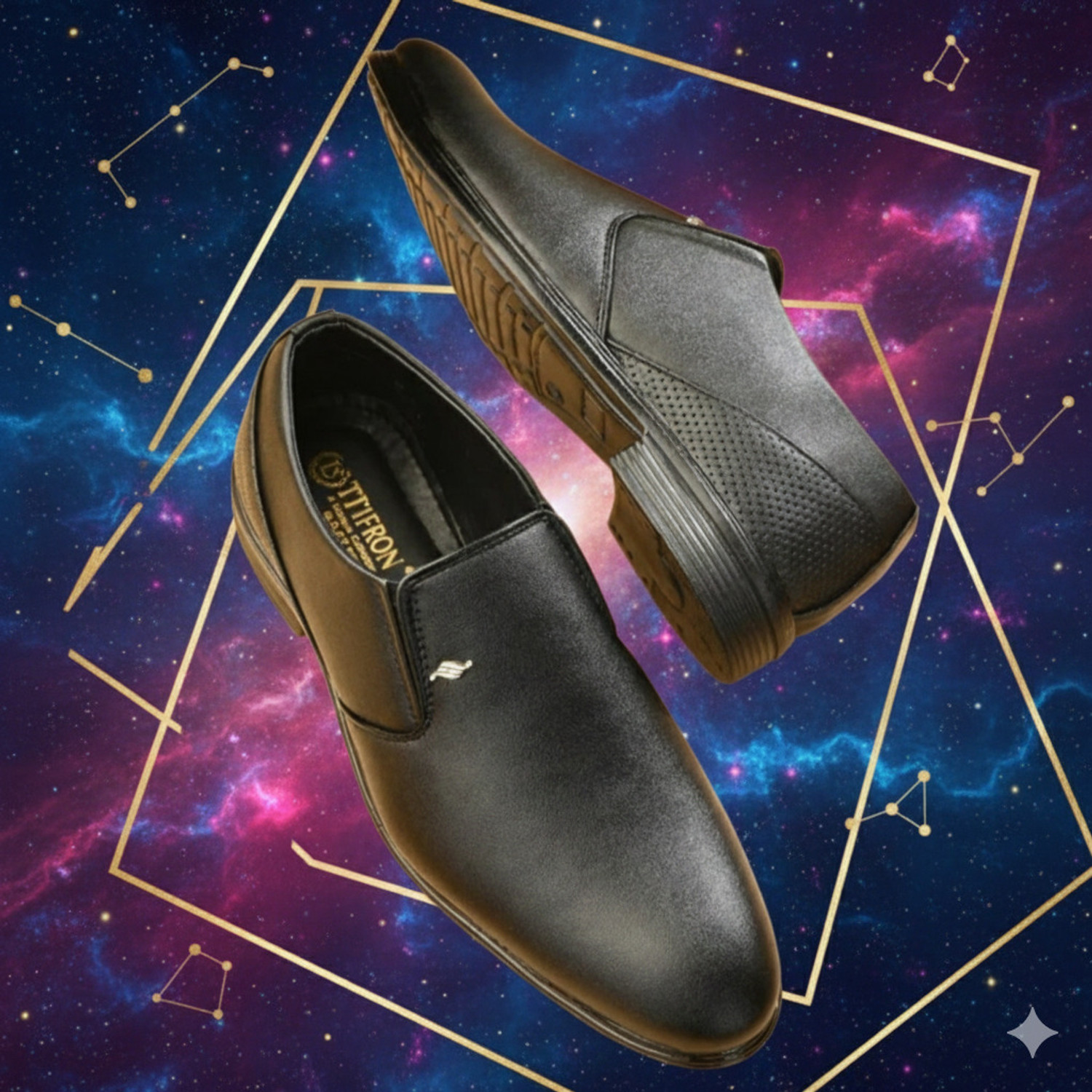 Image of STIFRON Black Slip On formal shoes /Trending formal /Comfortable Party Wear For Men