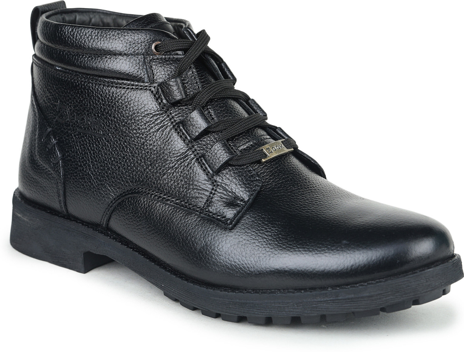Image of Zoom Shoes Genuine Leather High Ankle Boots| Lace-up & Soft Cushioned Insole Daily Comfort Boots For Men