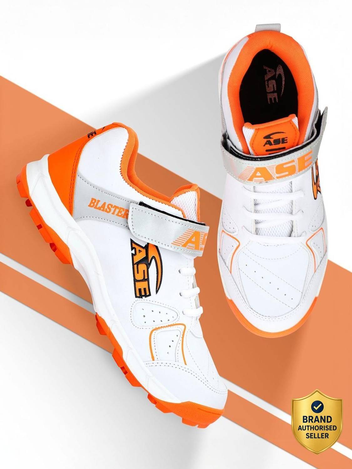 ASE Durable Performance Cricket Shoes with Dual Closure, Laces and Strap Cricket Shoes For Men