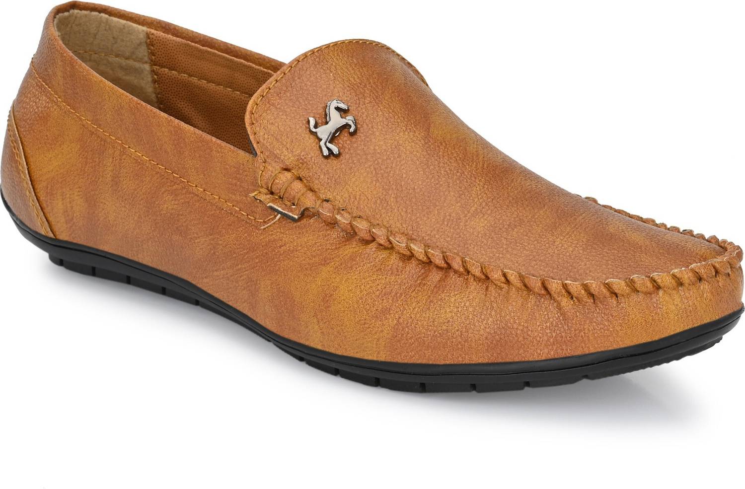 Evolite Men's Black Synthetic Leather Loafers - Image 2