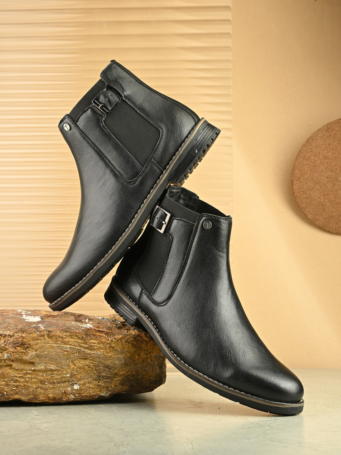 Image of EL PASO Faux Leather | Premium Black | Lightweight Comfort |Formal & Party Wear for Men Boots For Men