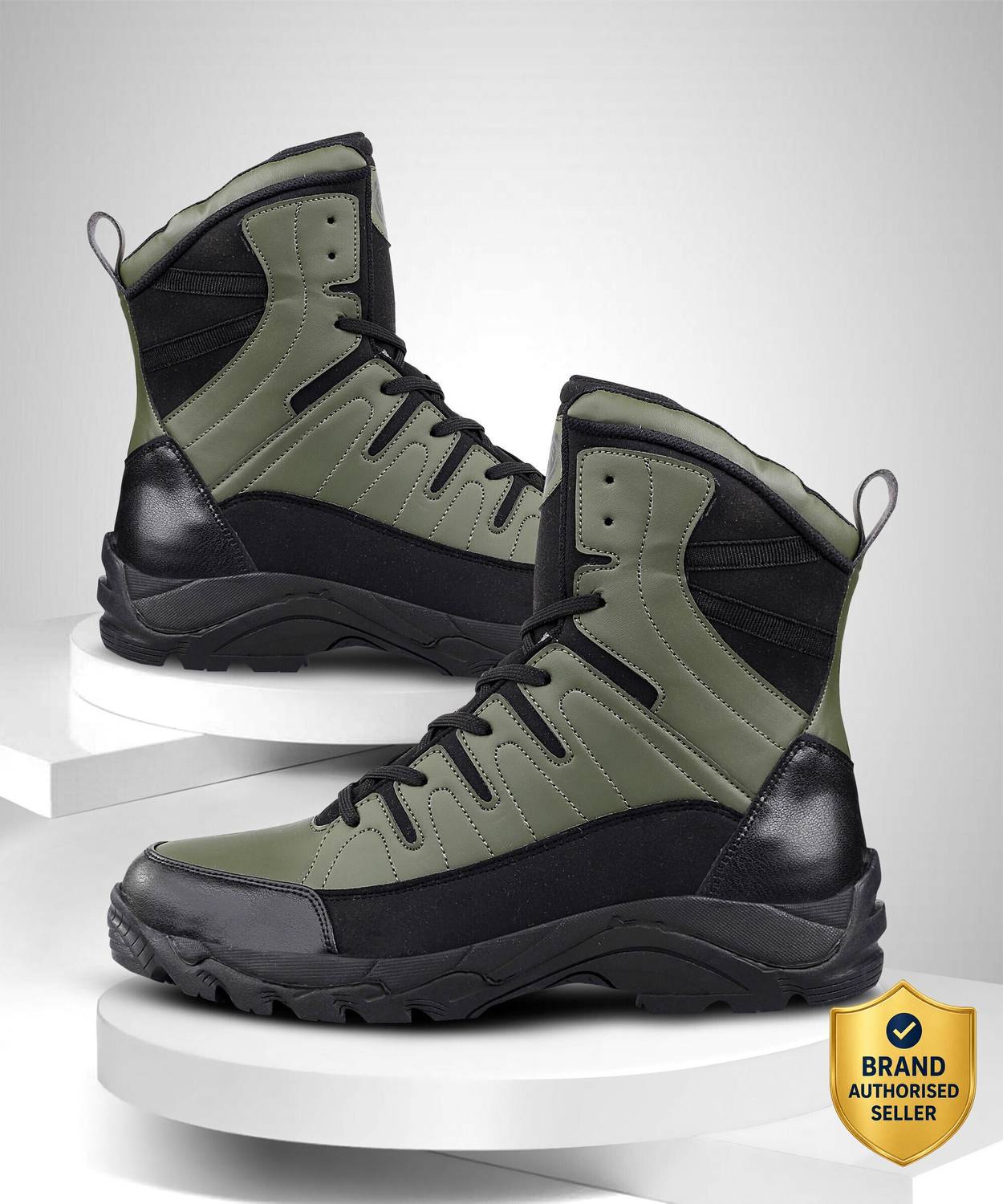 bacca bucci FLAME 7-Eye Moto Inspired Mild Water Proof Snow Boots Boots For Men