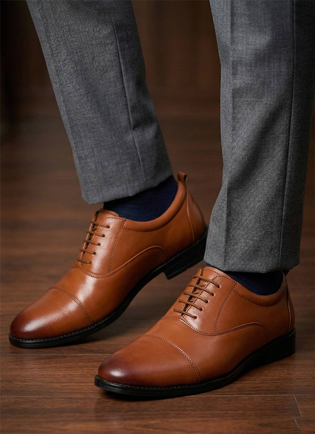 ALBERTO TORRESI Alex Toecap Copper Brown 700 Broad Fit Formal Shoes Lace Up For Men