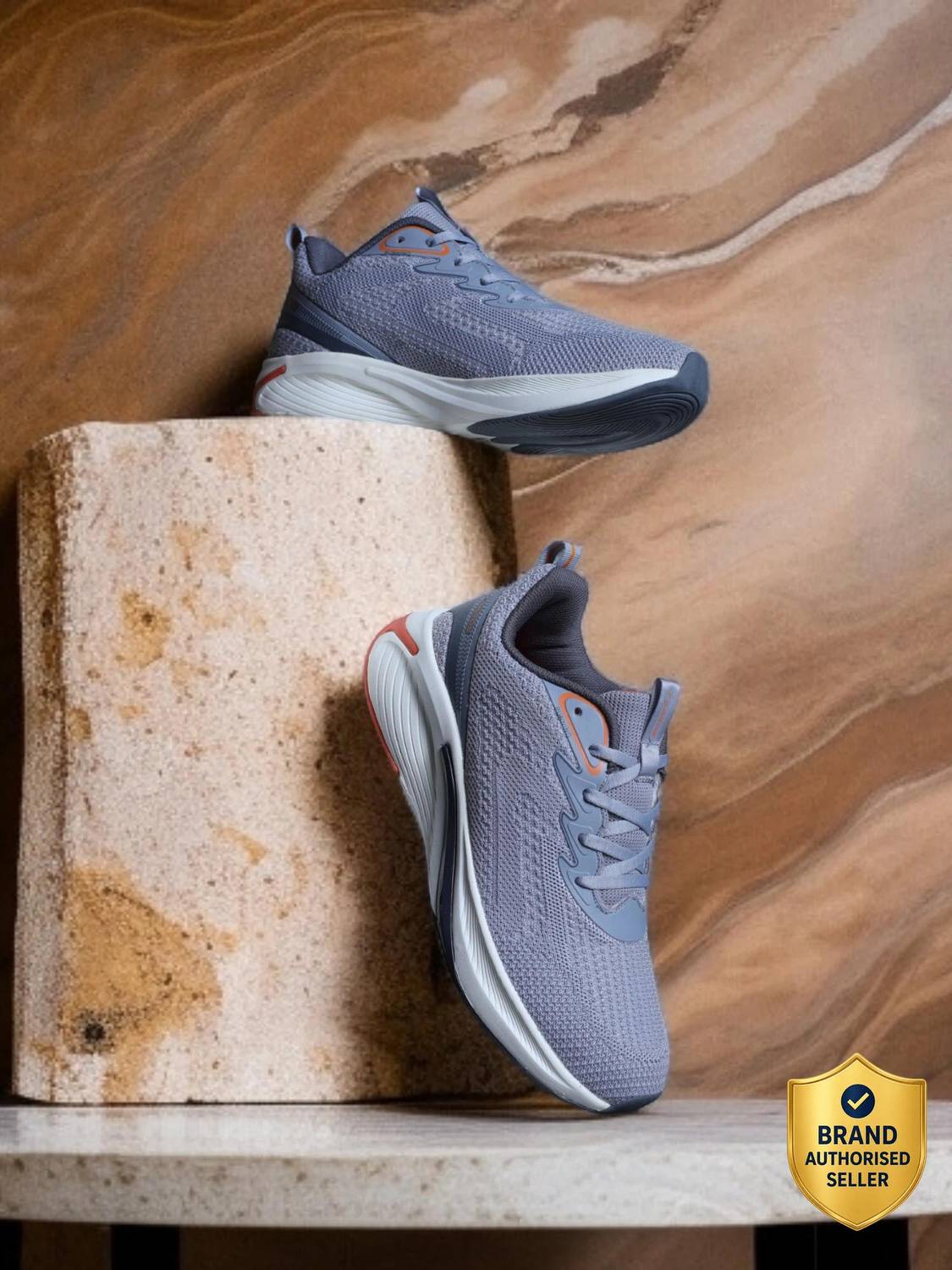 Abros STARE-ON Running Shoes For Men (Grey , 6)
