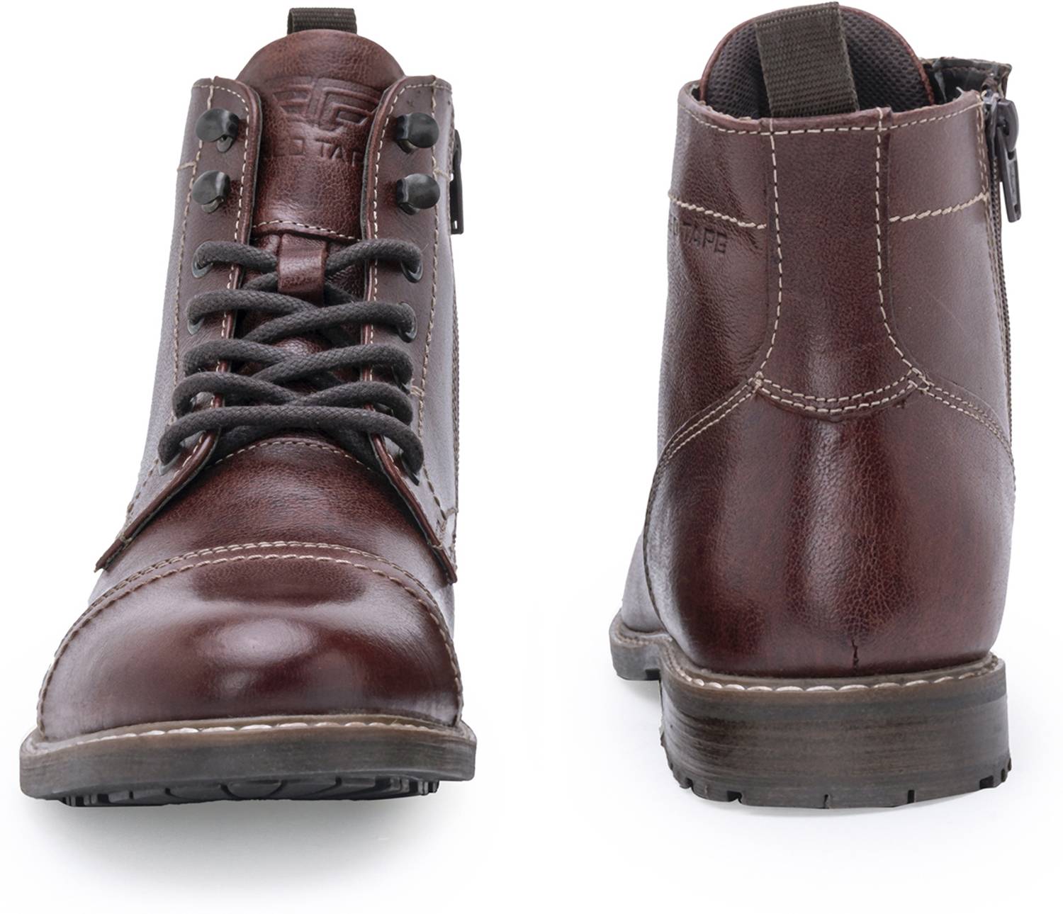 RED TAPE Men's Red Leather Ankle Boots - Image 3