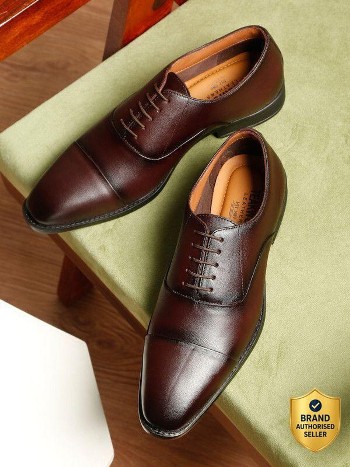 Image of Teakwood Leathers Men's Brown Oxford Lace-Up Shoes Lace Up For Men