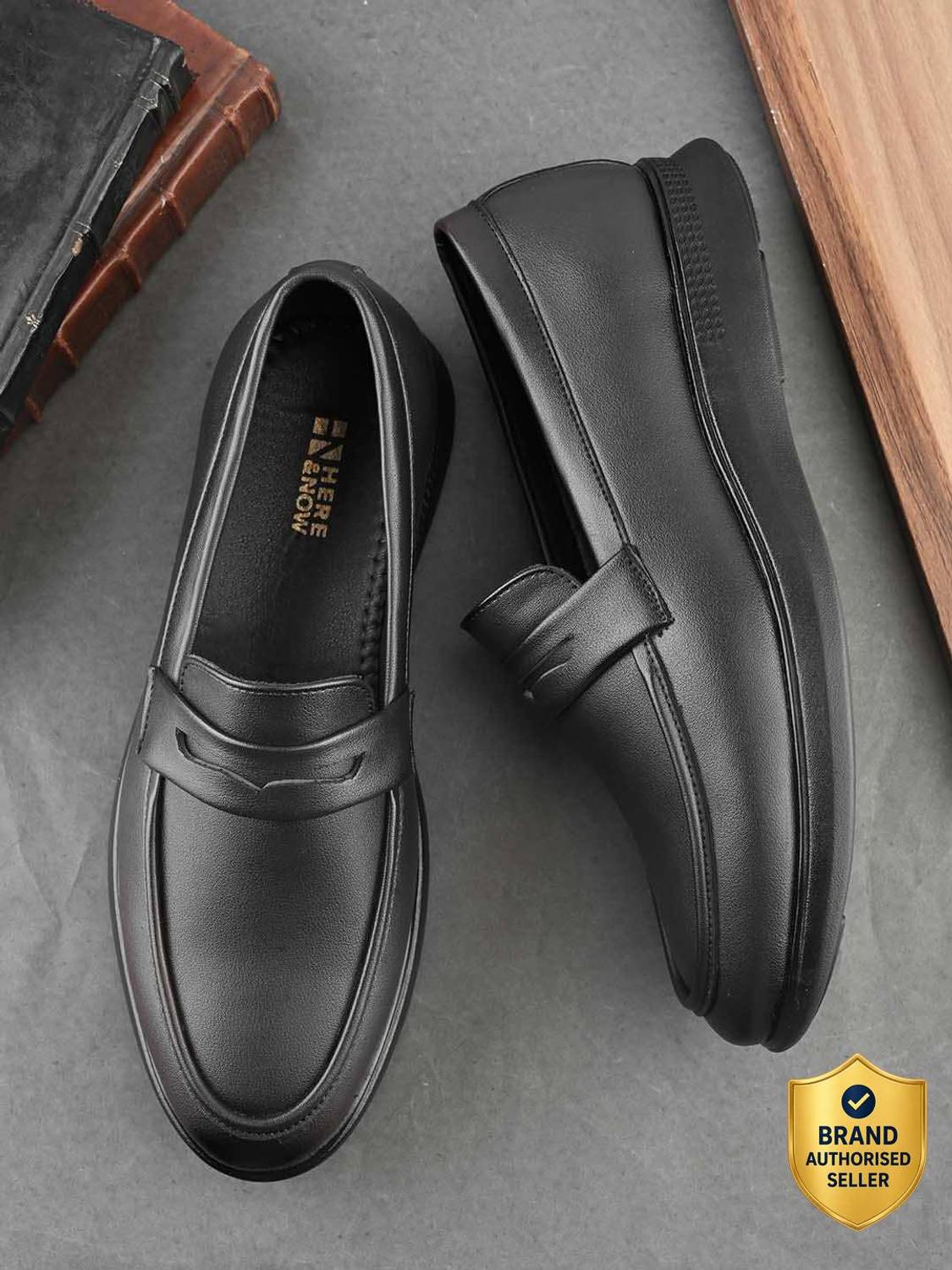 HERE&NOW Black Penny Formal Shoes