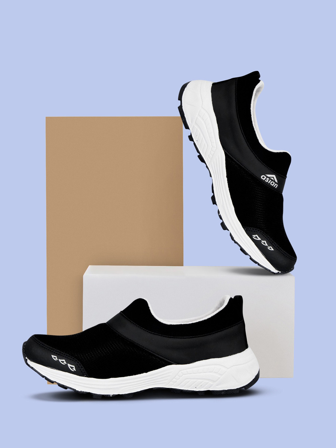 Image of asian Future-04 laceless sports shoes for men | Stylish Casual sneakers for men without laces | running shoes for boys | Slip on black shoes for running, walking, gym, trekking & party Running Shoes For Men
