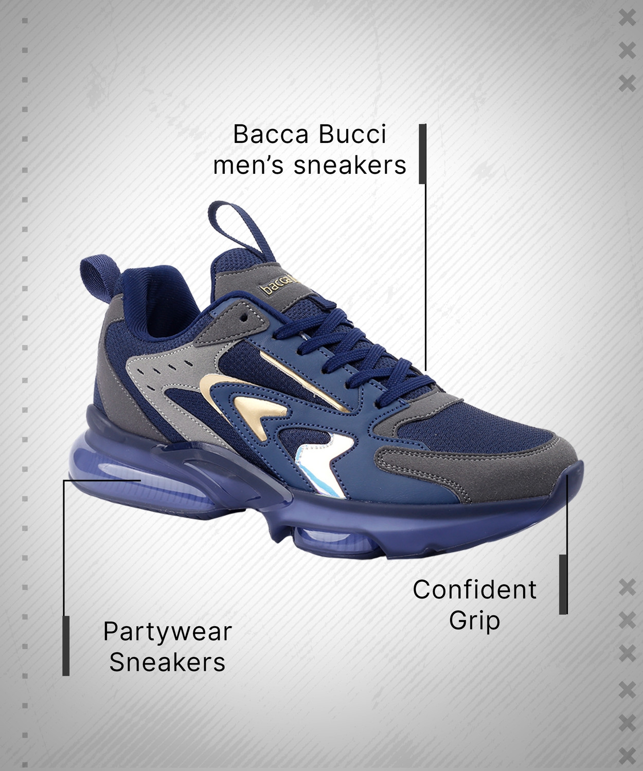 Image of bacca bucci KRAKEN Street Style Air Sole Solid Sneakers & Casual Shoes for Men Walking Shoes For Men