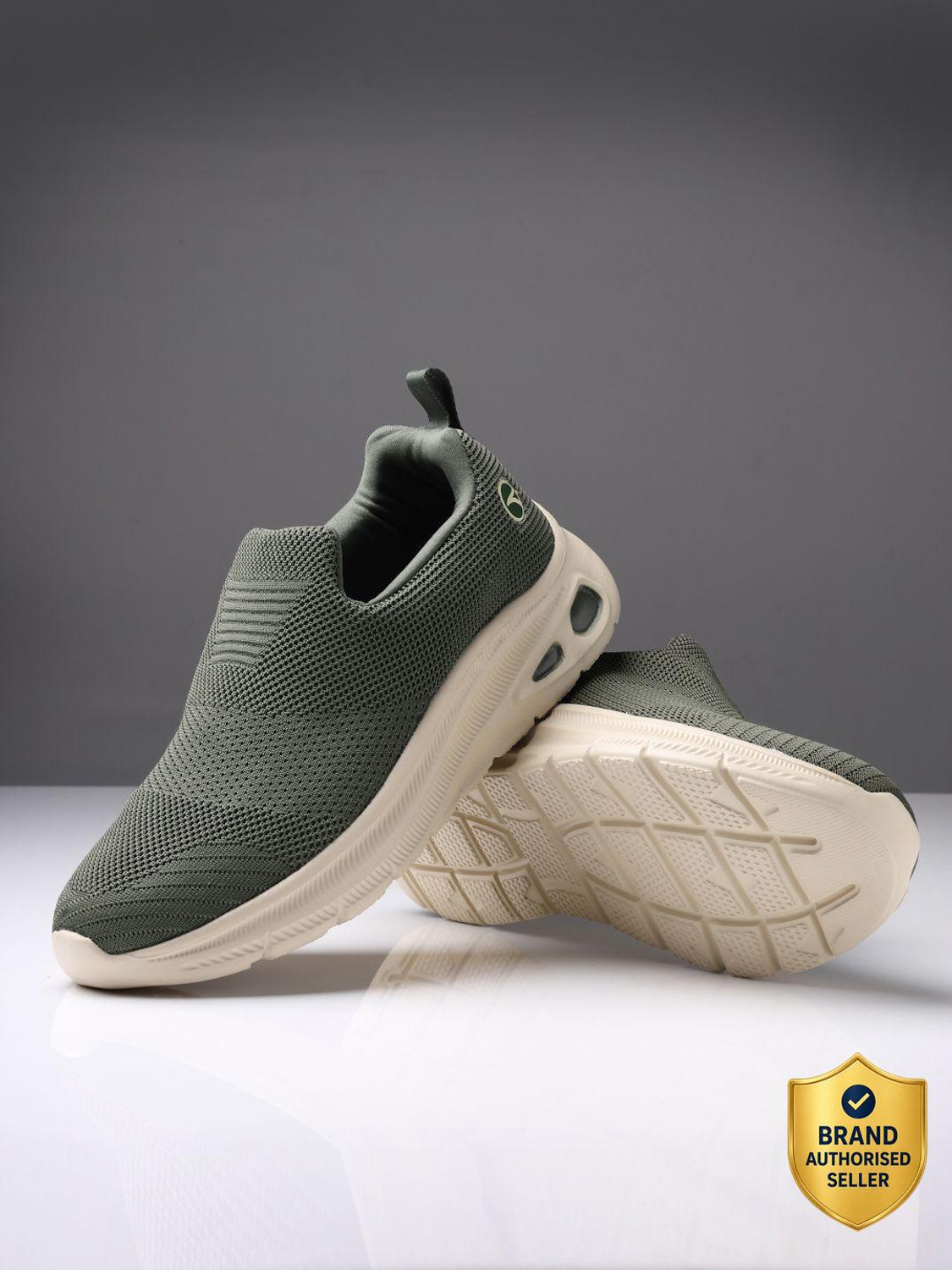Image of action Athleo WALKER-157 Lightweight Breathable Comfortable Sports Slip-On Running Shoes For Men