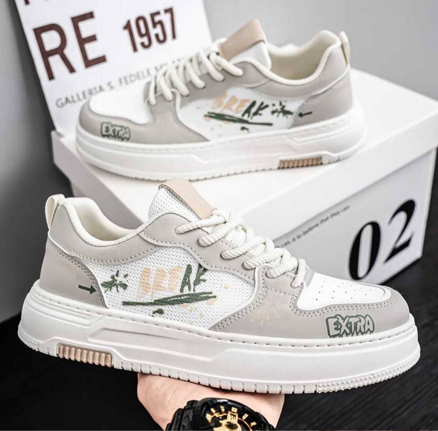 tigonis White Unisex Sneakers - Image 2