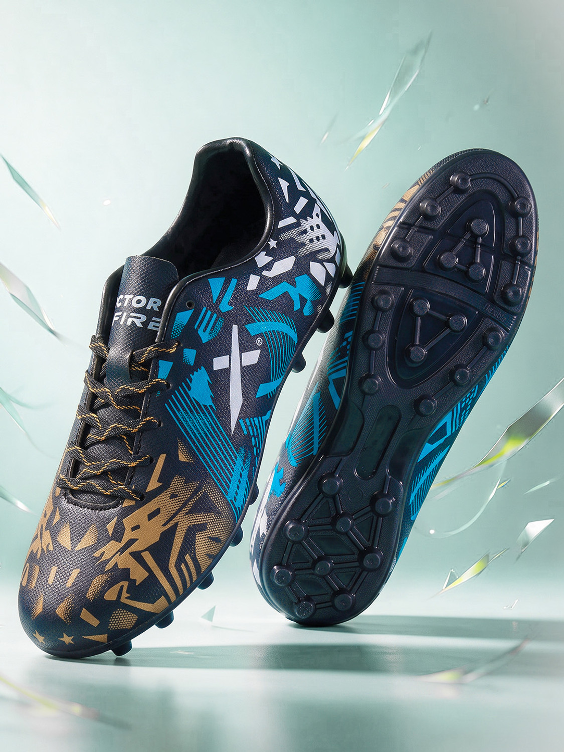 Image of VECTOR X Fire Sporty Design Upper & Non Slip Sole Futsal Indoor Football Shoes For Men