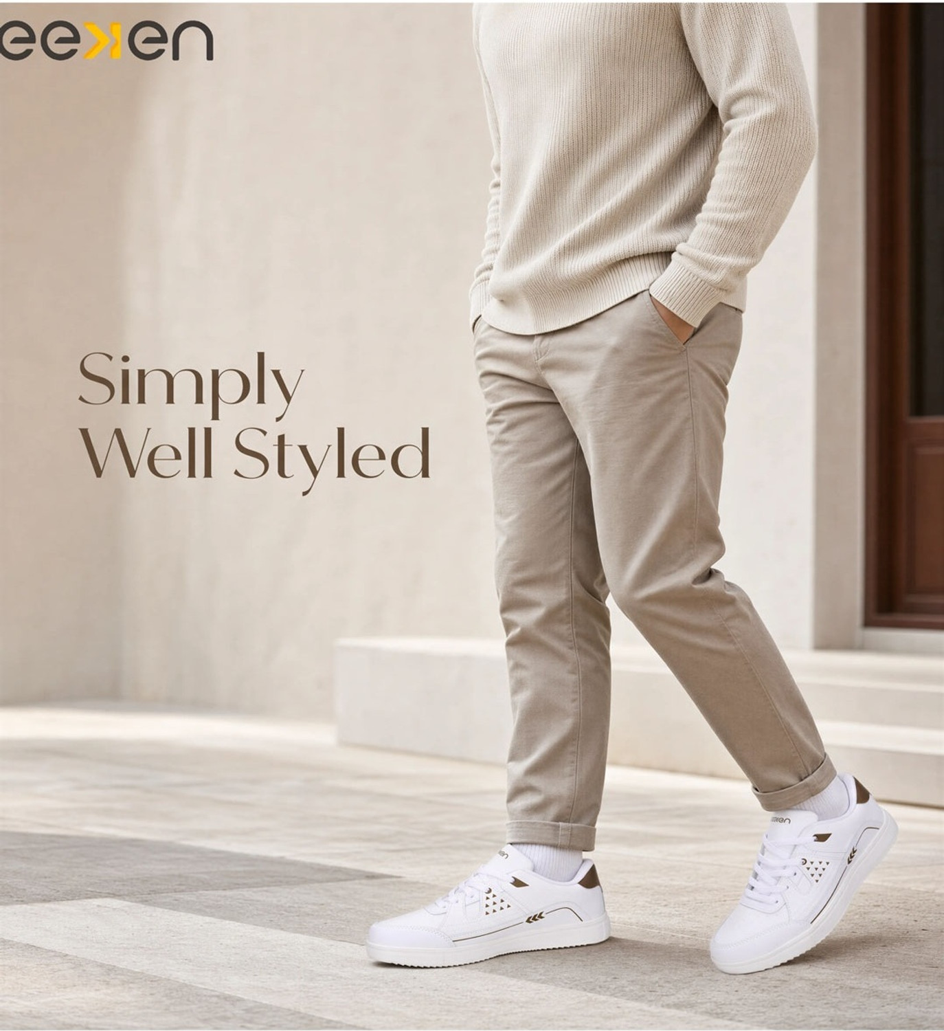 Image of Paragon Eeken Men Casual Comfortable Cushioned Sneakers for Daily Outdoor Wear Sneakers For Men (White, 7)