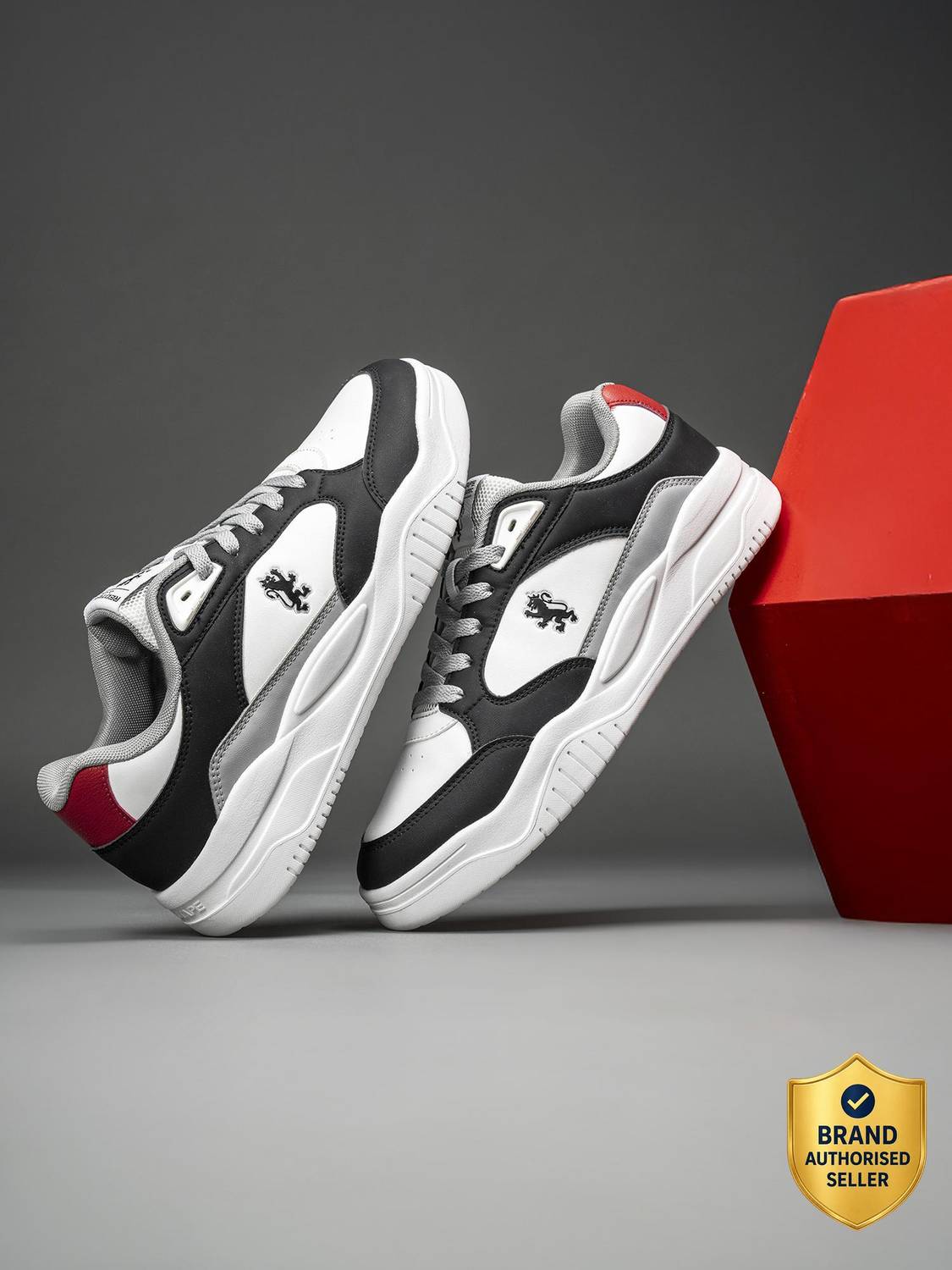 RED TAPE Black and White Men's Shoes - Image 1