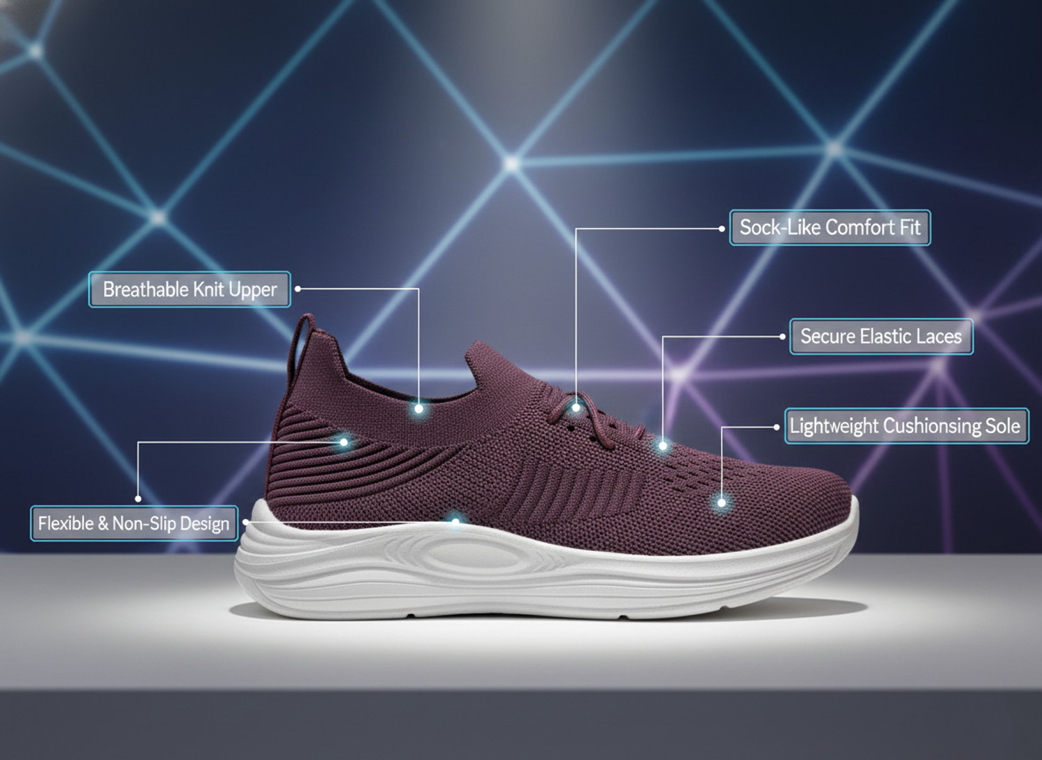 Image of Hsquare Lilly.28 Walking Shoes For Women