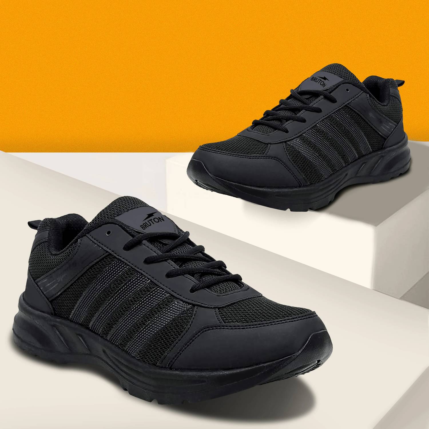 BRUTON Lite Sports Shoes For Men Black - Image 3