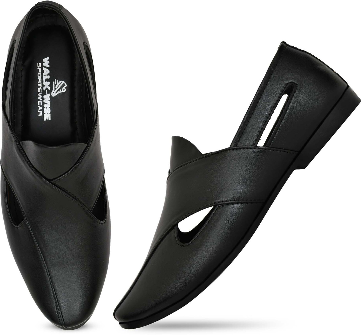 Image of WALKWISE WALK-WISE MENS TRENDINGETHNIC JUTTIES, MOJARIES, PARTYWEAR AND DAILY USE Slip On For Men